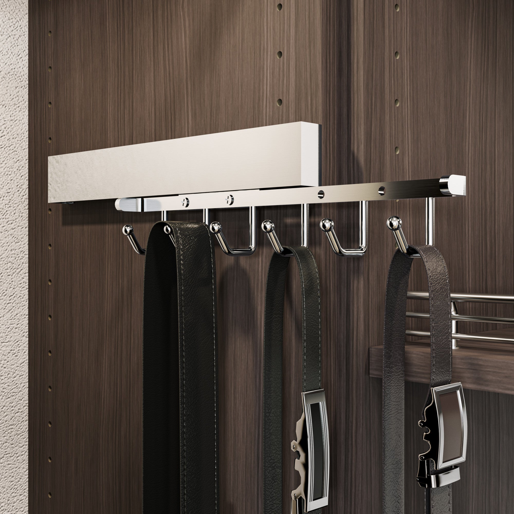 Polished Chrome 12" Belt Rack