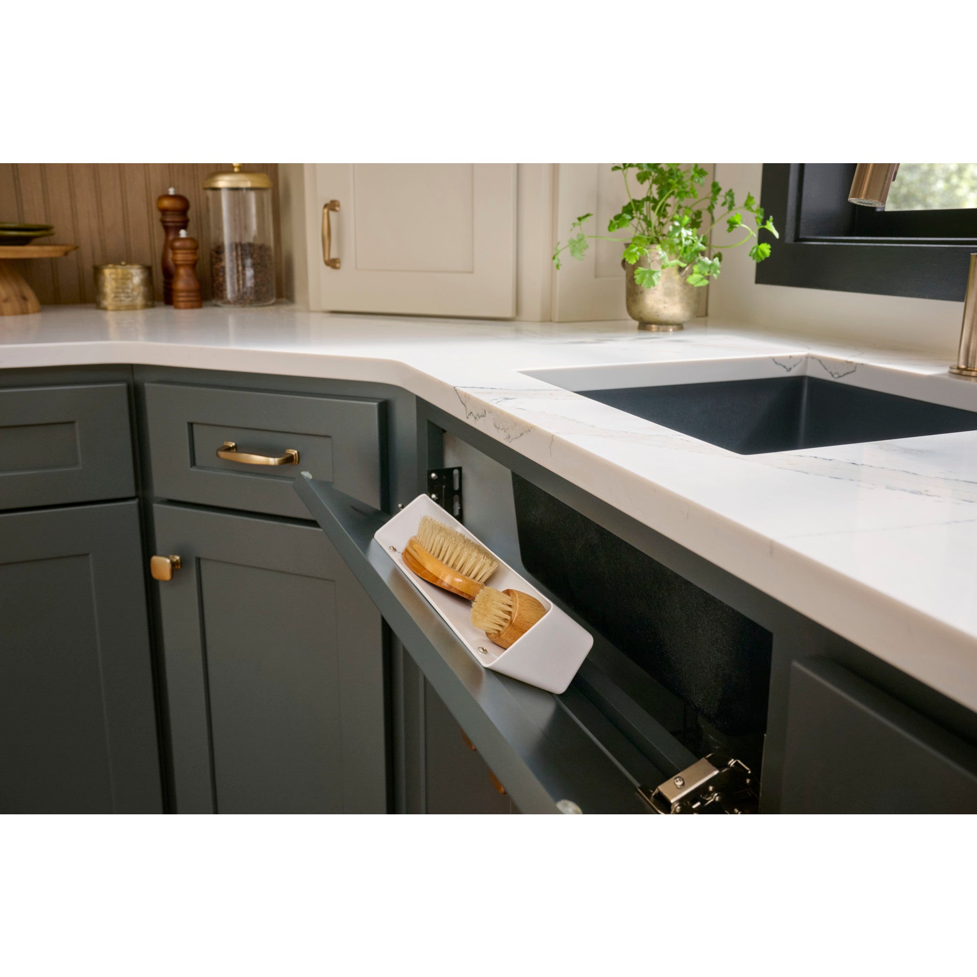 11-11/16" Plastic Tip-Out Tray Kit for Sink Front