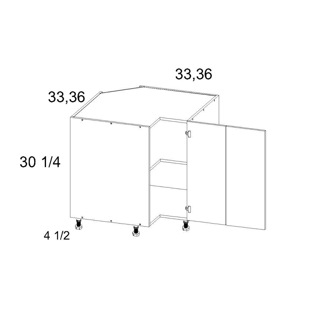 Torino Dark Wood Base Easy Reach - official cabinet dimensions