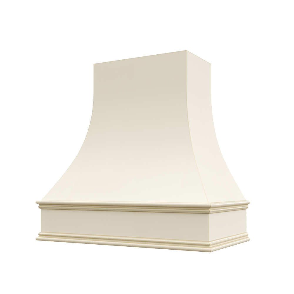 Asheville Curved Classic Moulding Smooth Wood Hood 36W x 36H