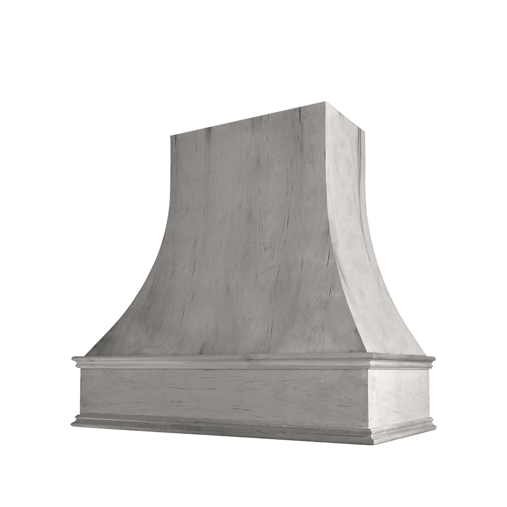Asheville Curved Classic Moulding Smooth Wood Hood 48W x 36H
