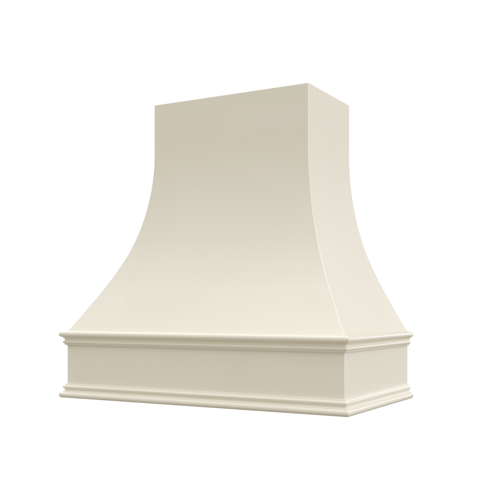 Asheville Curved Classic Moulding Smooth Wood Hood 48W x 48H