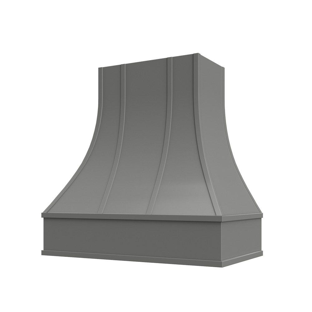 Asheville Curved Flat Moulding Strapped Wood Hood 30W x 48H