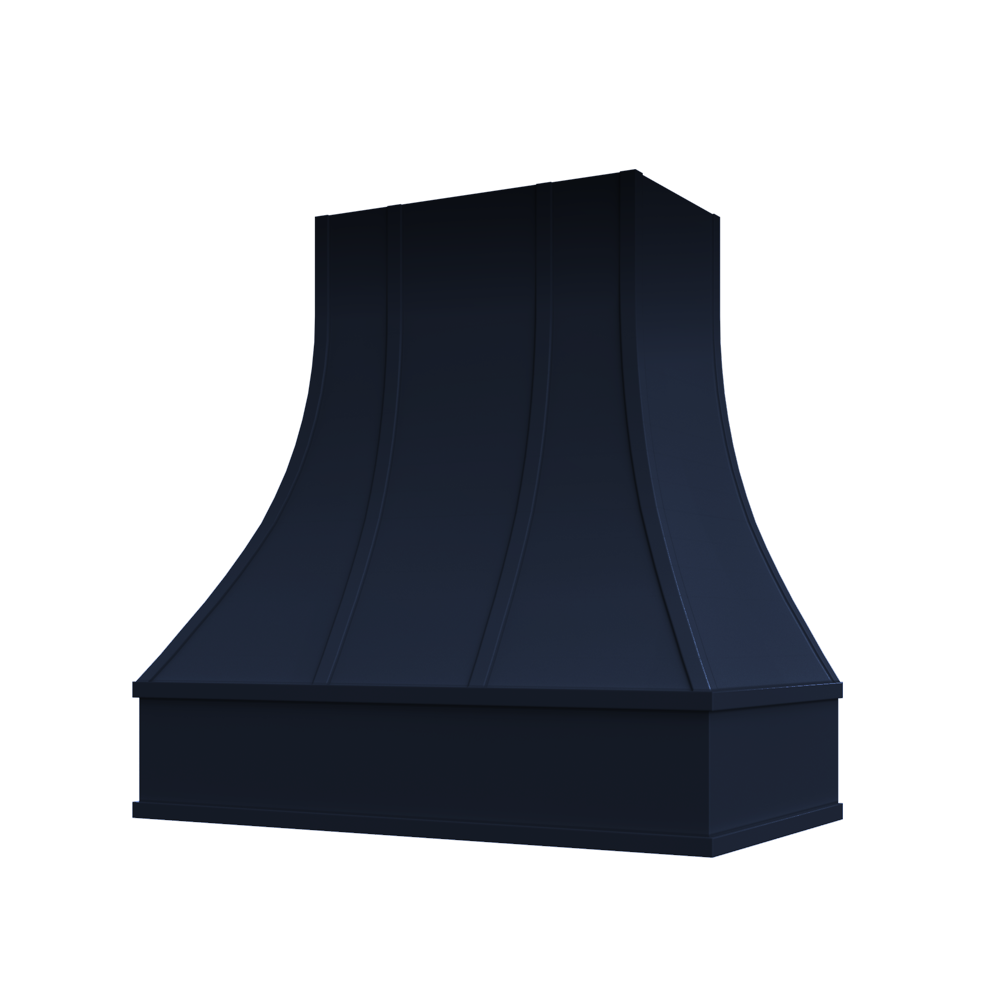 Asheville Curved Flat Moulding Strapped Wood Hood 42W x 36H
