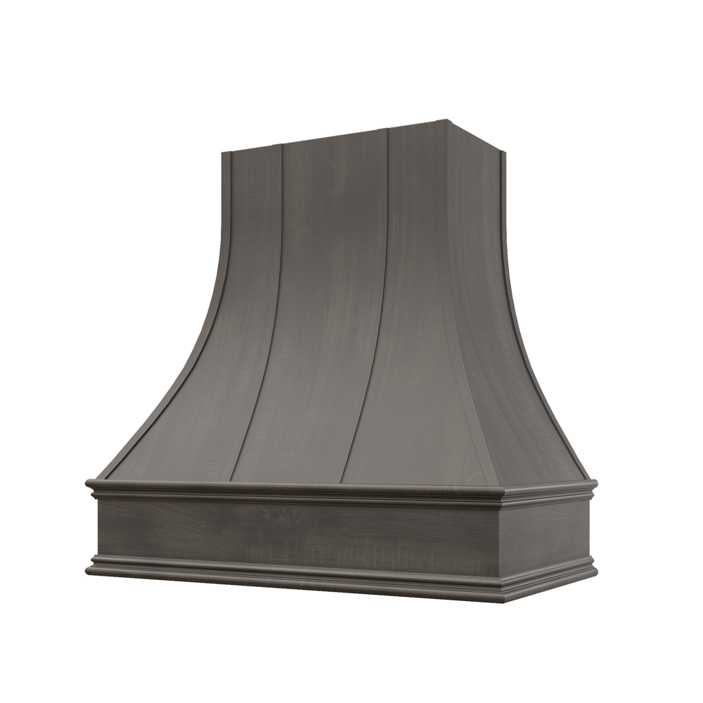 Asheville Curved Classic Moulding Strapped Wood Hood 30W x 36H