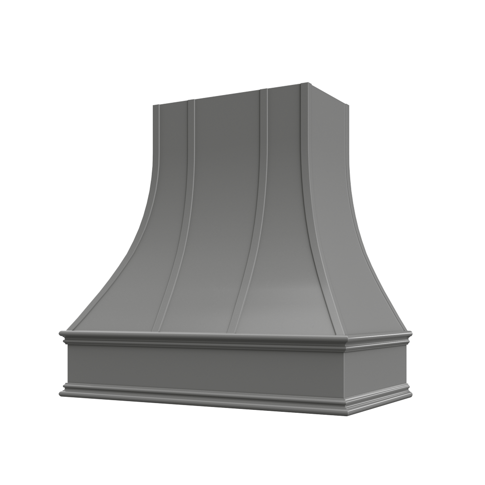 Asheville Curved Classic Moulding Strapped Wood Hood 30W x 36H
