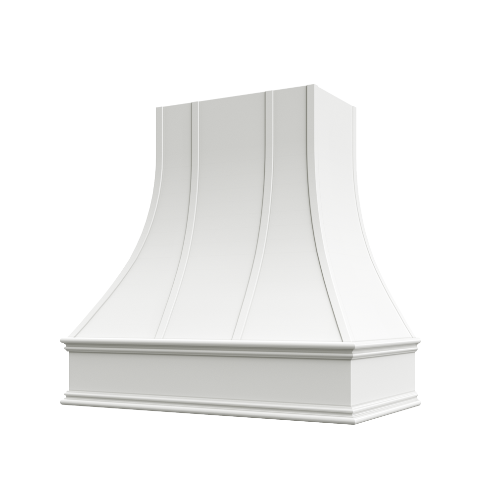 Asheville Curved Classic Moulding Strapped Wood Hood 30W x 36H