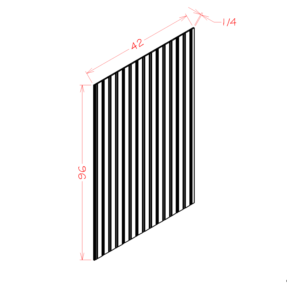 Shaker Unfinished 42" x 96" Beadboard Panel (BBFPV4296)