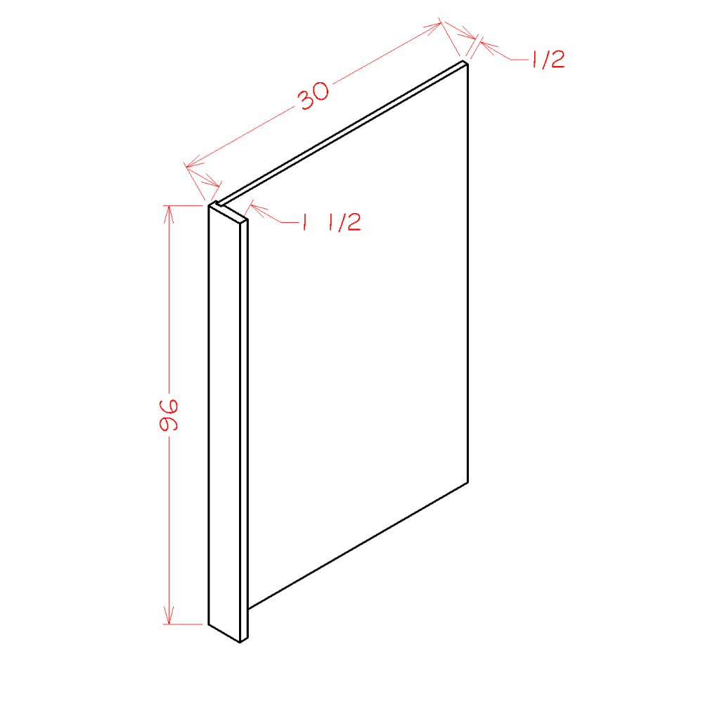 Oxford Cashmere 1.5" x 96" Refrigerator End Panel (REPV3096)