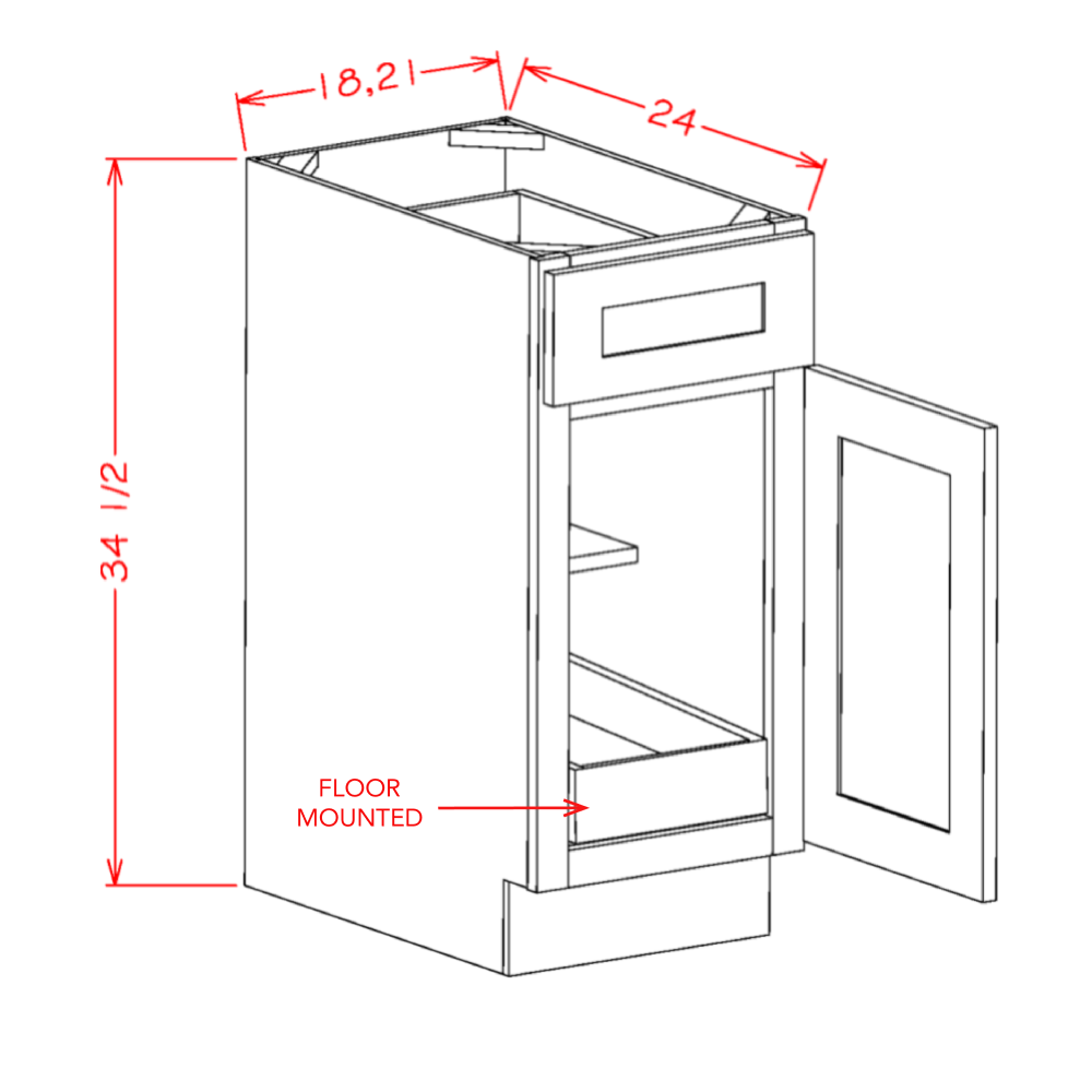 Oxford White 21" x 34.5" Base Cabinet (B211RS)