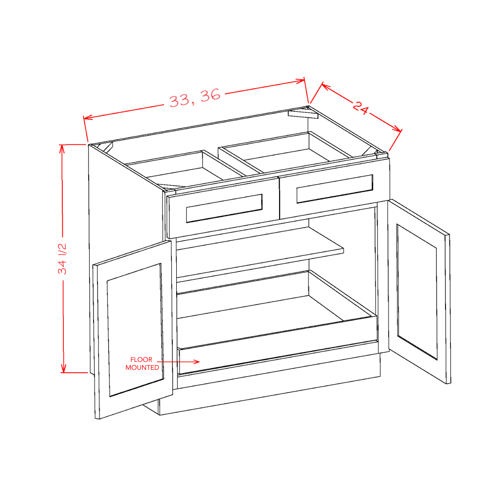 Oxford White 33" x 34.5" Base Cabinet (B331RS)