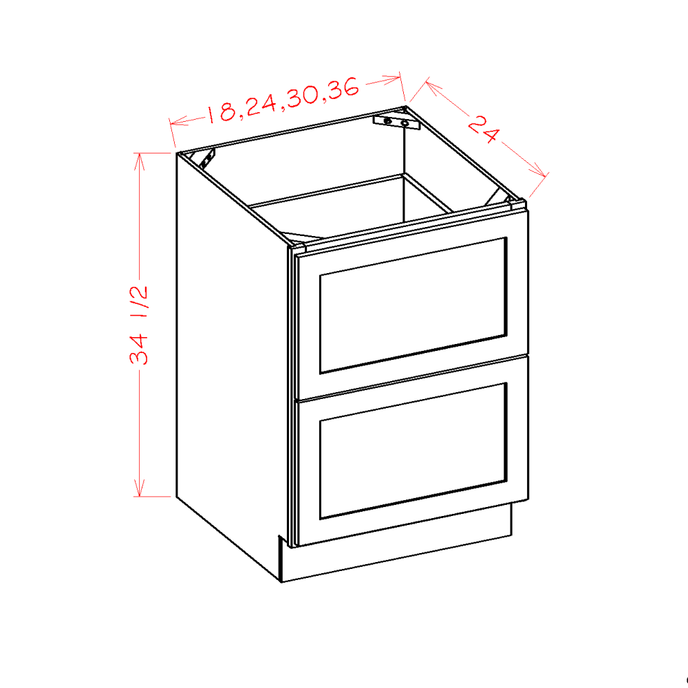 Oxford Mist 36" x 34.5" Base Cabinet (2DB36)