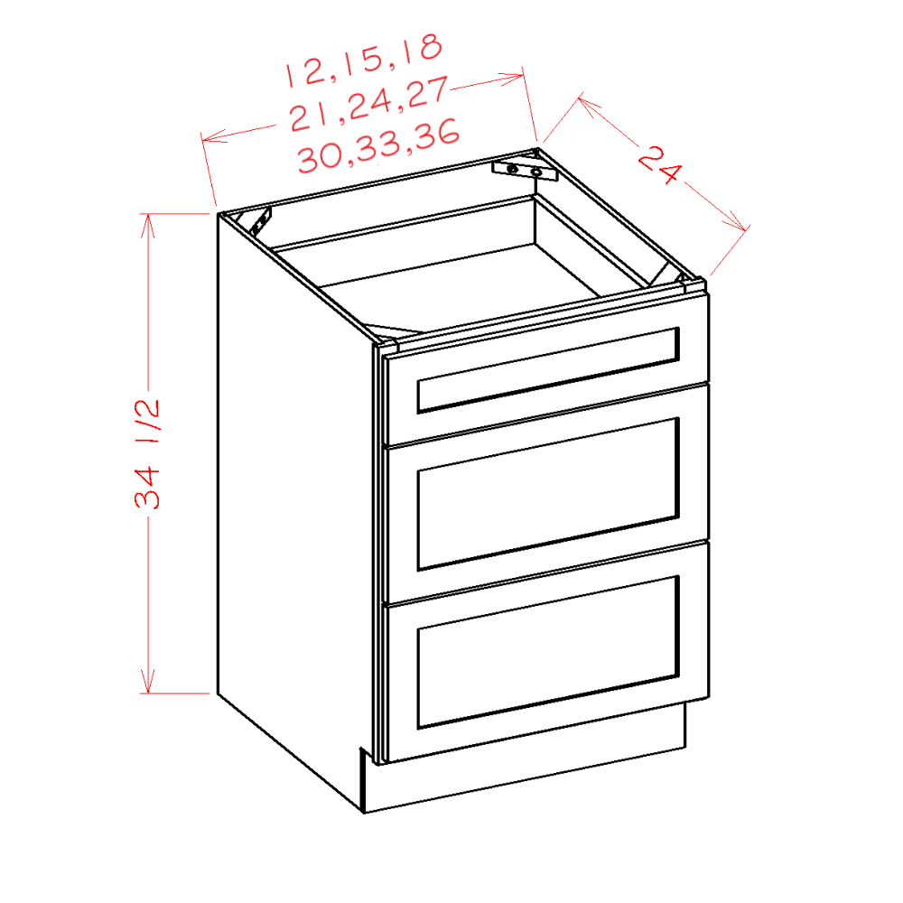 Oxford Mist 36" x 34.5" Base Cabinet (3DB36)