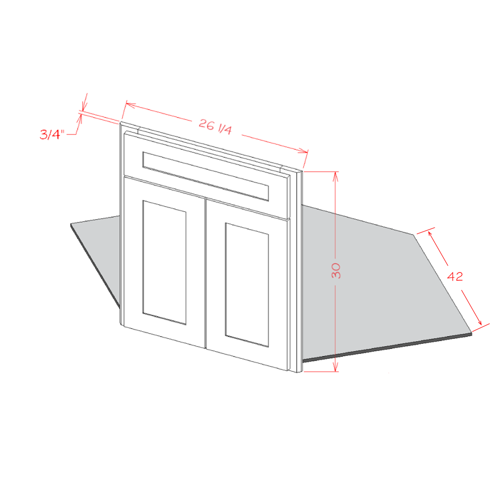 Oxford White 42" Diagonal Corner Sink Front & Floor Kit (DCFF42)