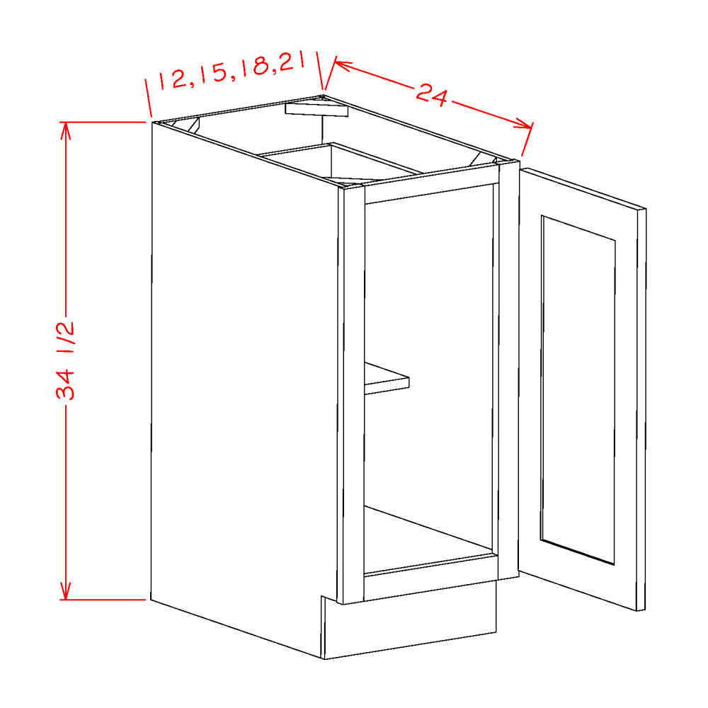 Oxford Mist 21" x 34.5" Base Cabinet (B21FH)