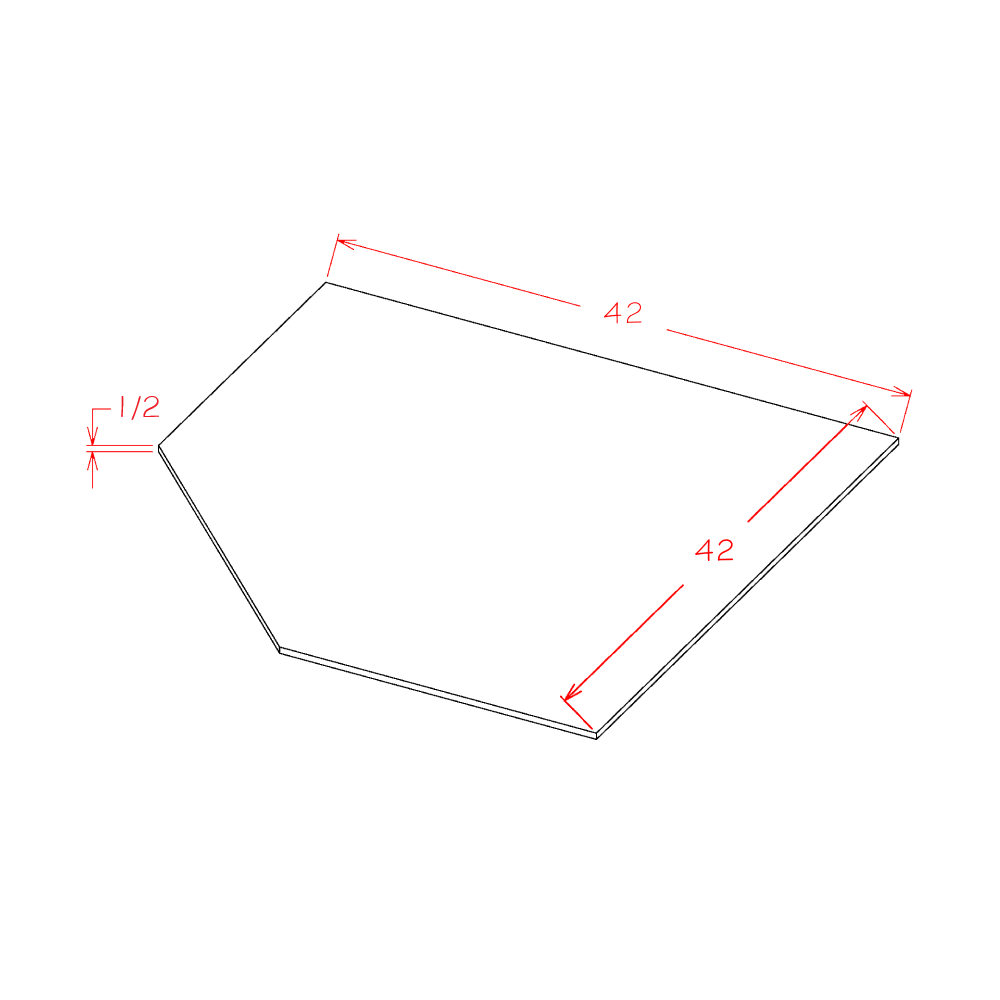 Universal 42" x 42" Diagonal Corner Sink Floor (UV-SBF4242)