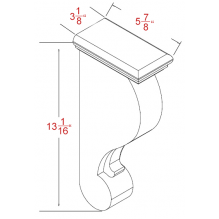 Oxford Cashmere 3.13" x 13.06" Traditional Corbel (CBT)