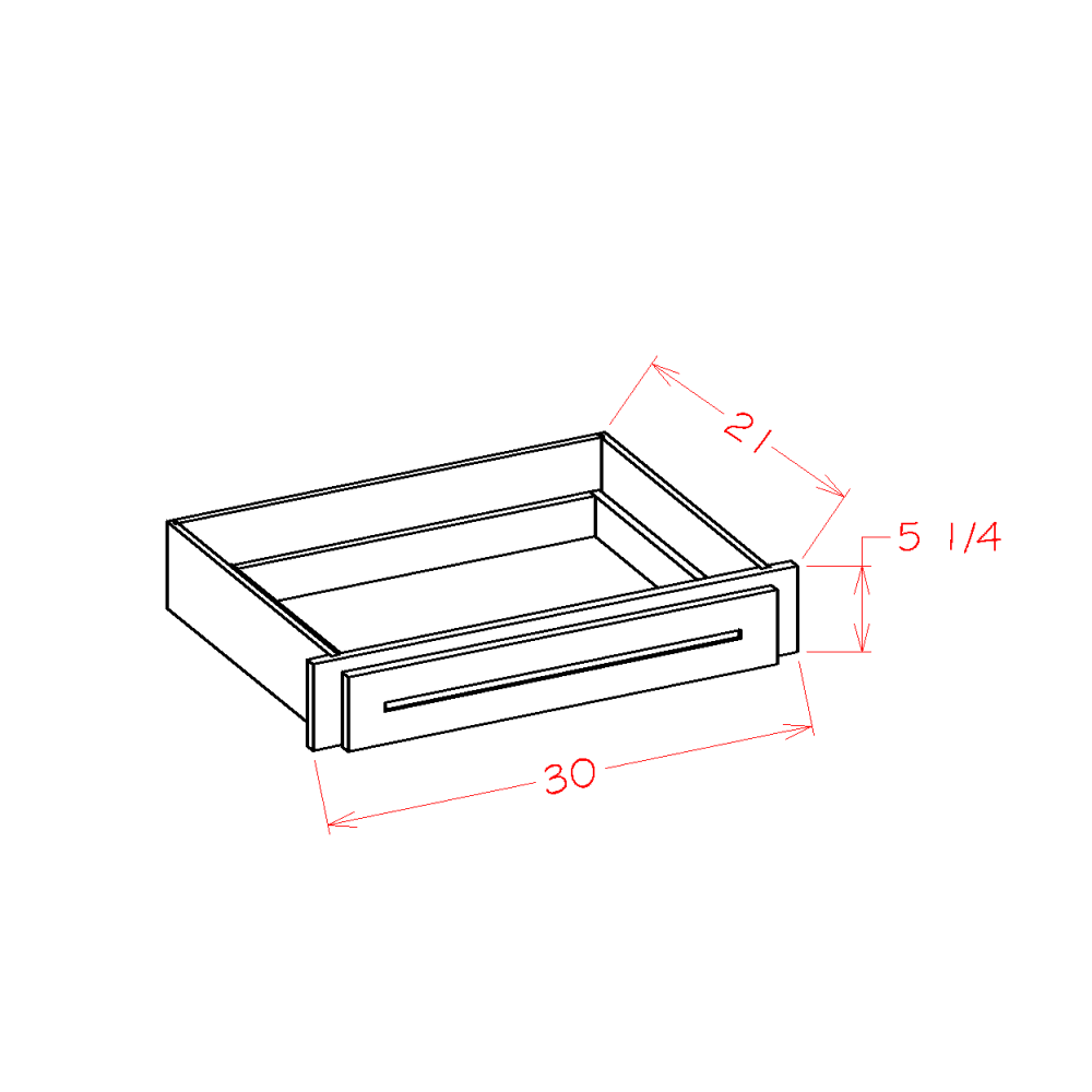 Shaker White 30" x 5.25" Desk Drawer Base Cabinet (DKD30)