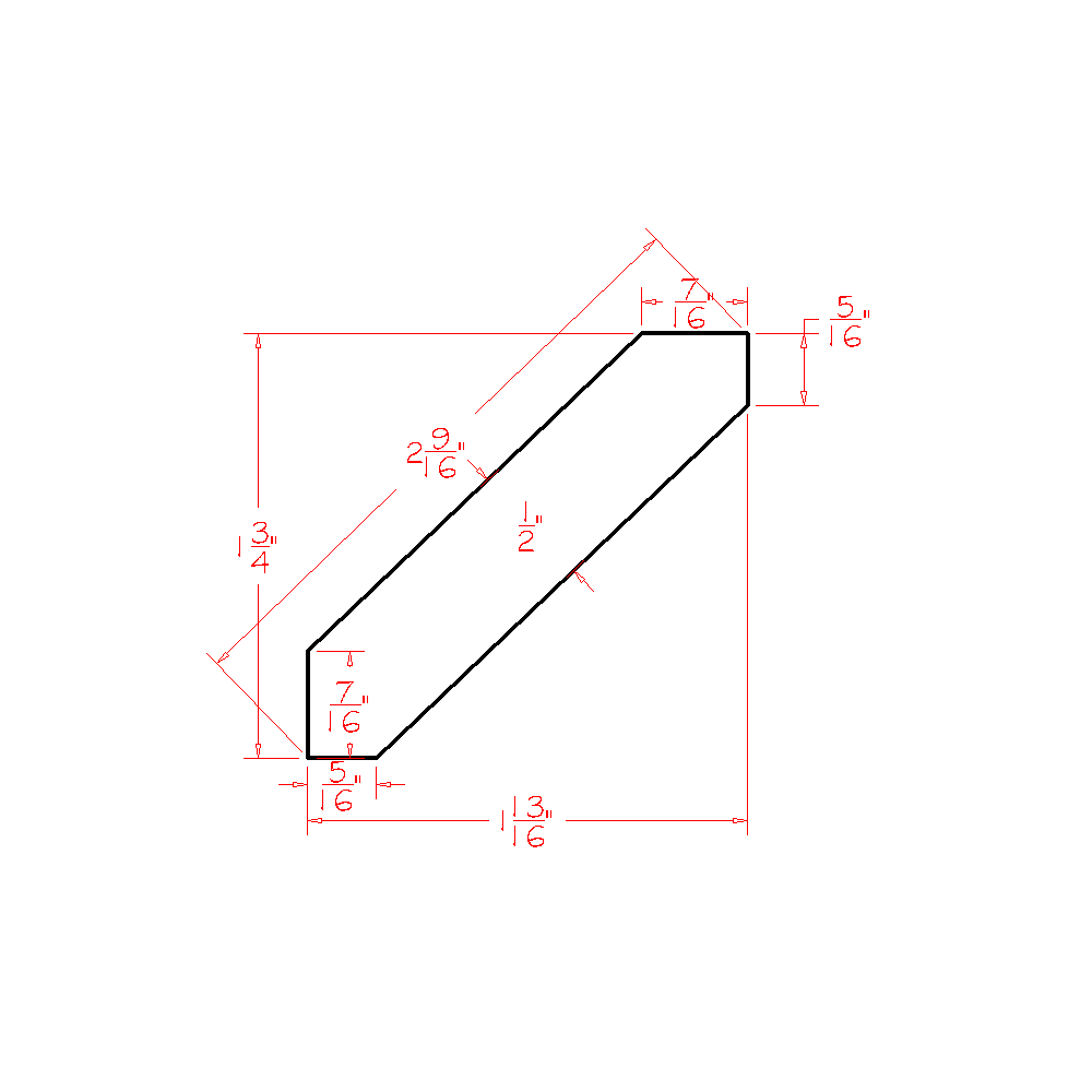Casselberry Saddle Angle Crown Moulding (1-3/4"H) (ACM8)