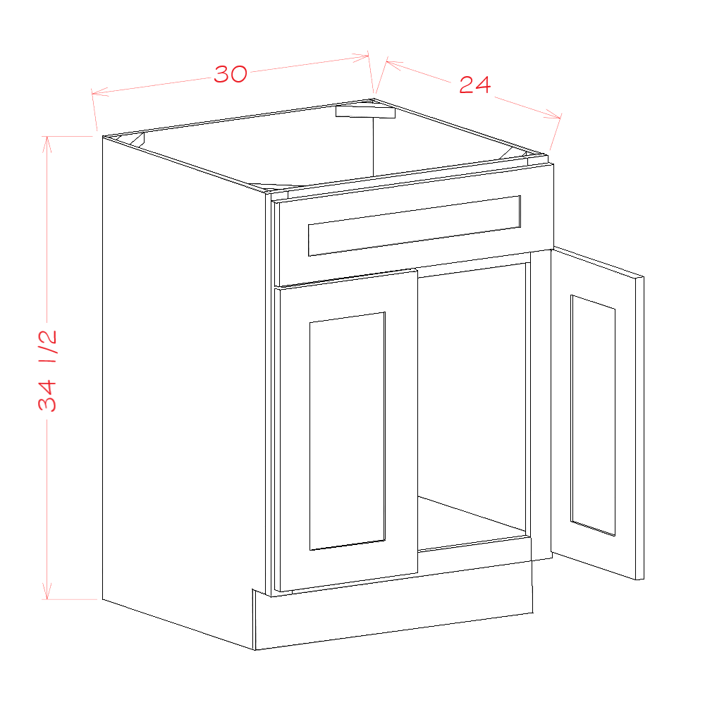 Oxford Mist 30" x 34.5" Base Cabinet (SB30S)