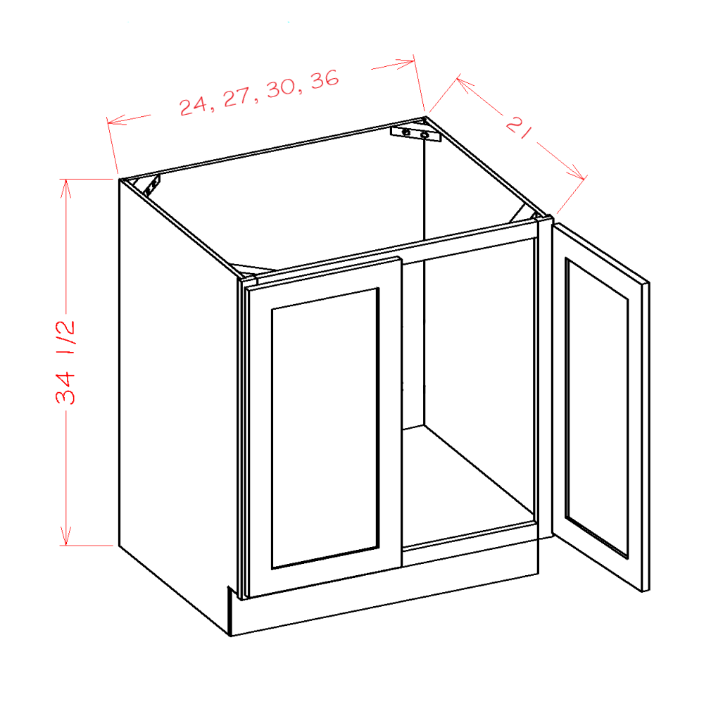 Haven Sage Vanity Full Height Door Sink Base Cabinet - cabinet diagram