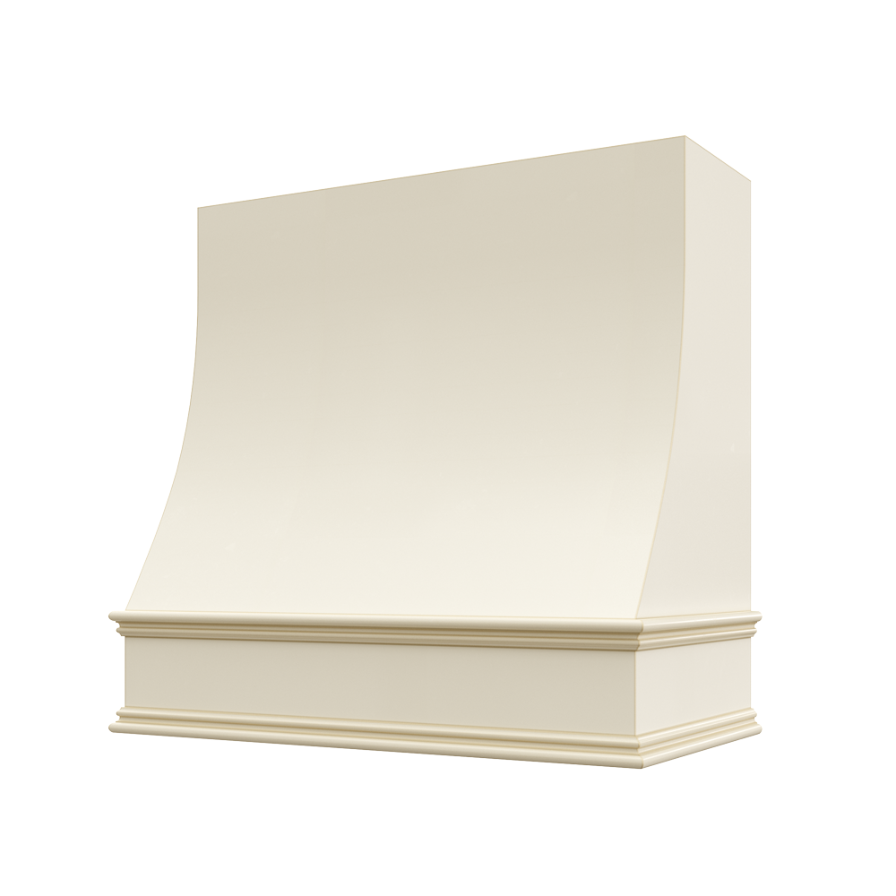 Charlotte Curved Classic Moulding Smooth Wood Hood 48W x 36H