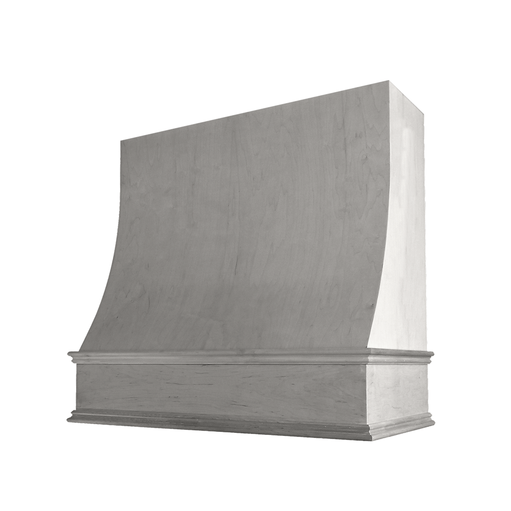 Charlotte Curved Classic Moulding Smooth Wood Hood 30W x 48H