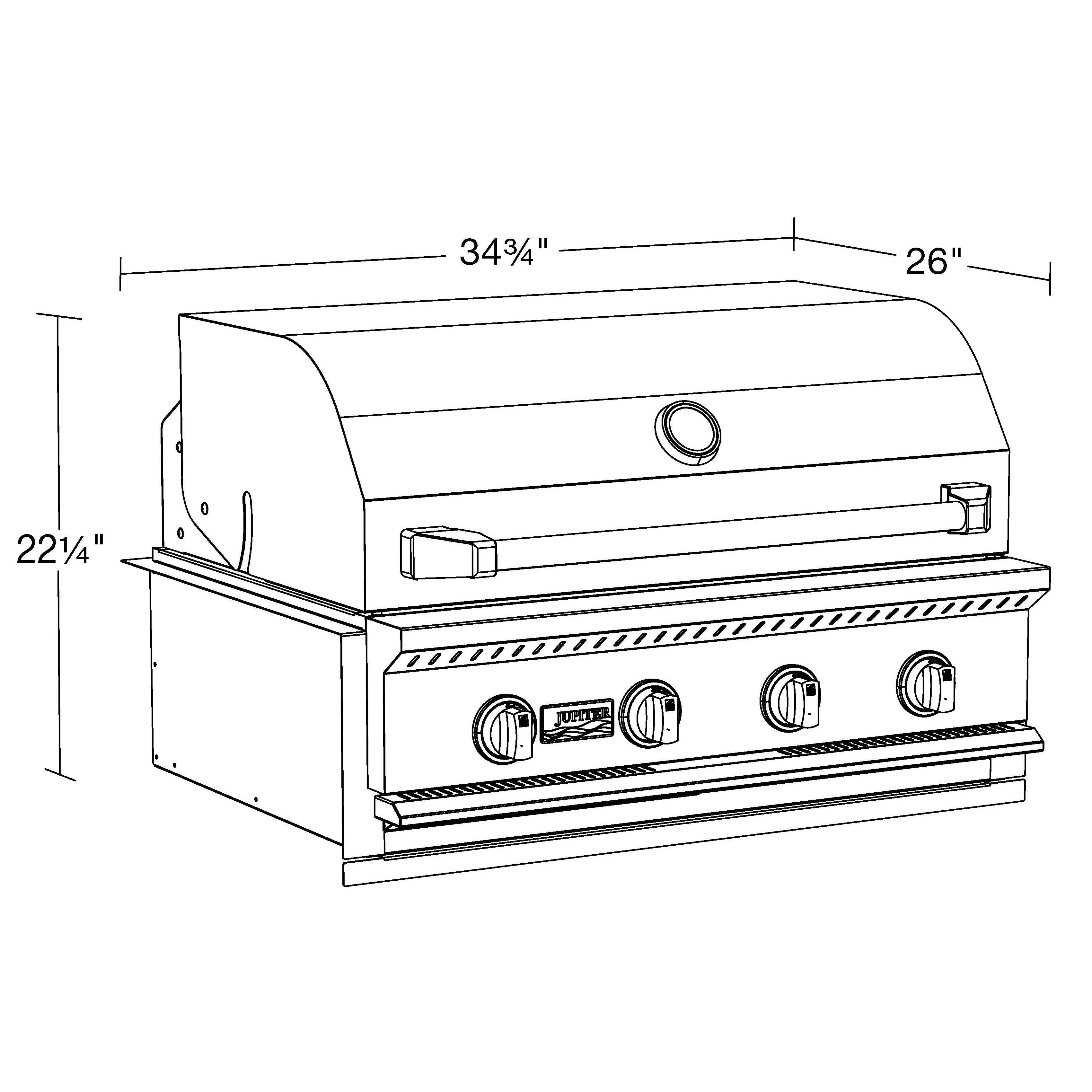 Outdoor Kitchen Island – 6ft 8in – Grill Package A