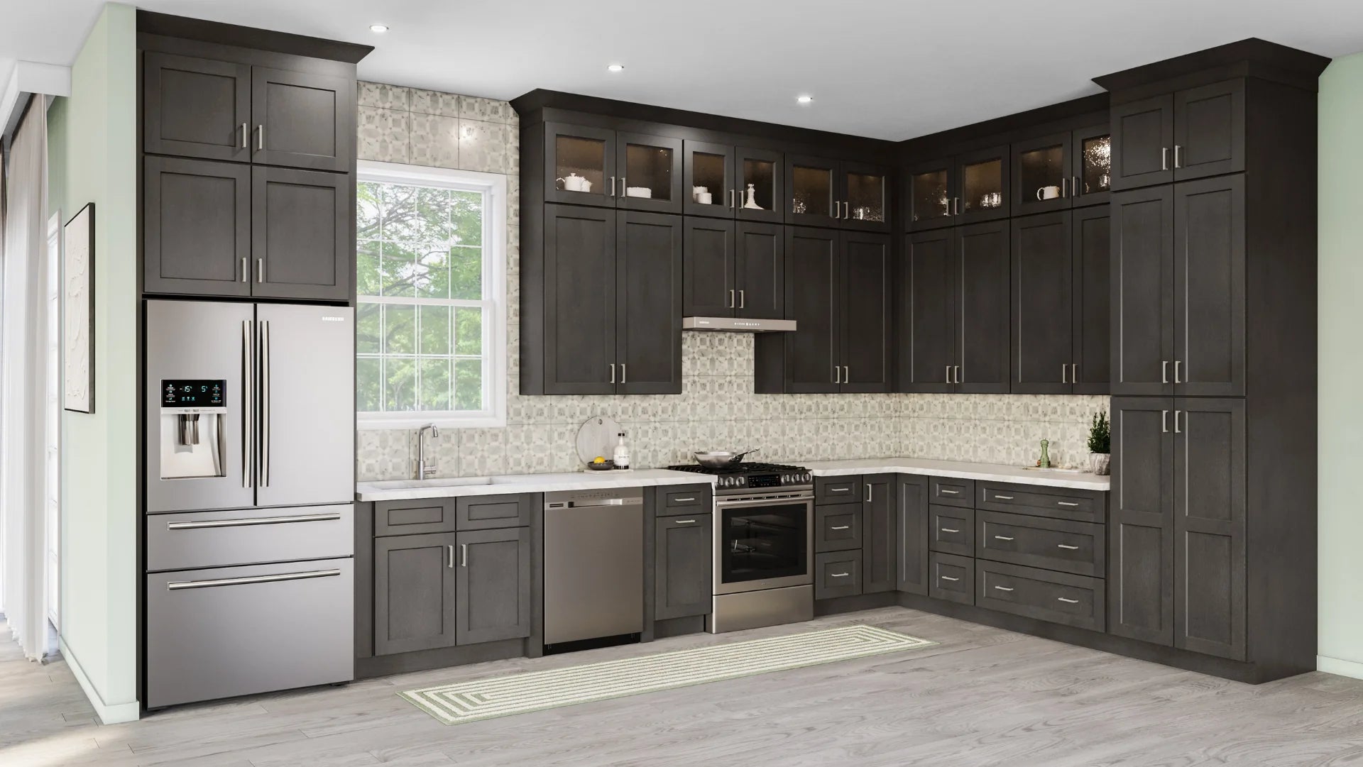 Shaker Cinder 36" x 24" Wall Bridge Cabinet (W3624)