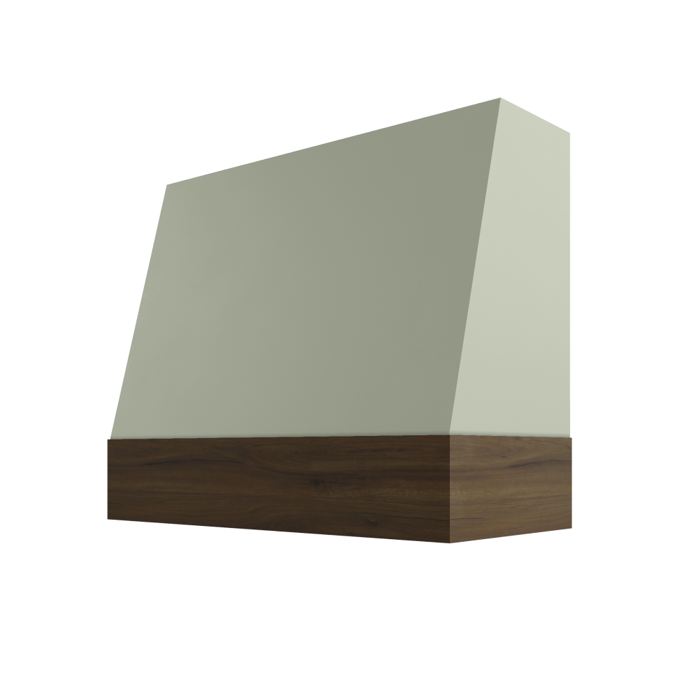 Wilmington Angled Walnut Stained Band Wood Hood
