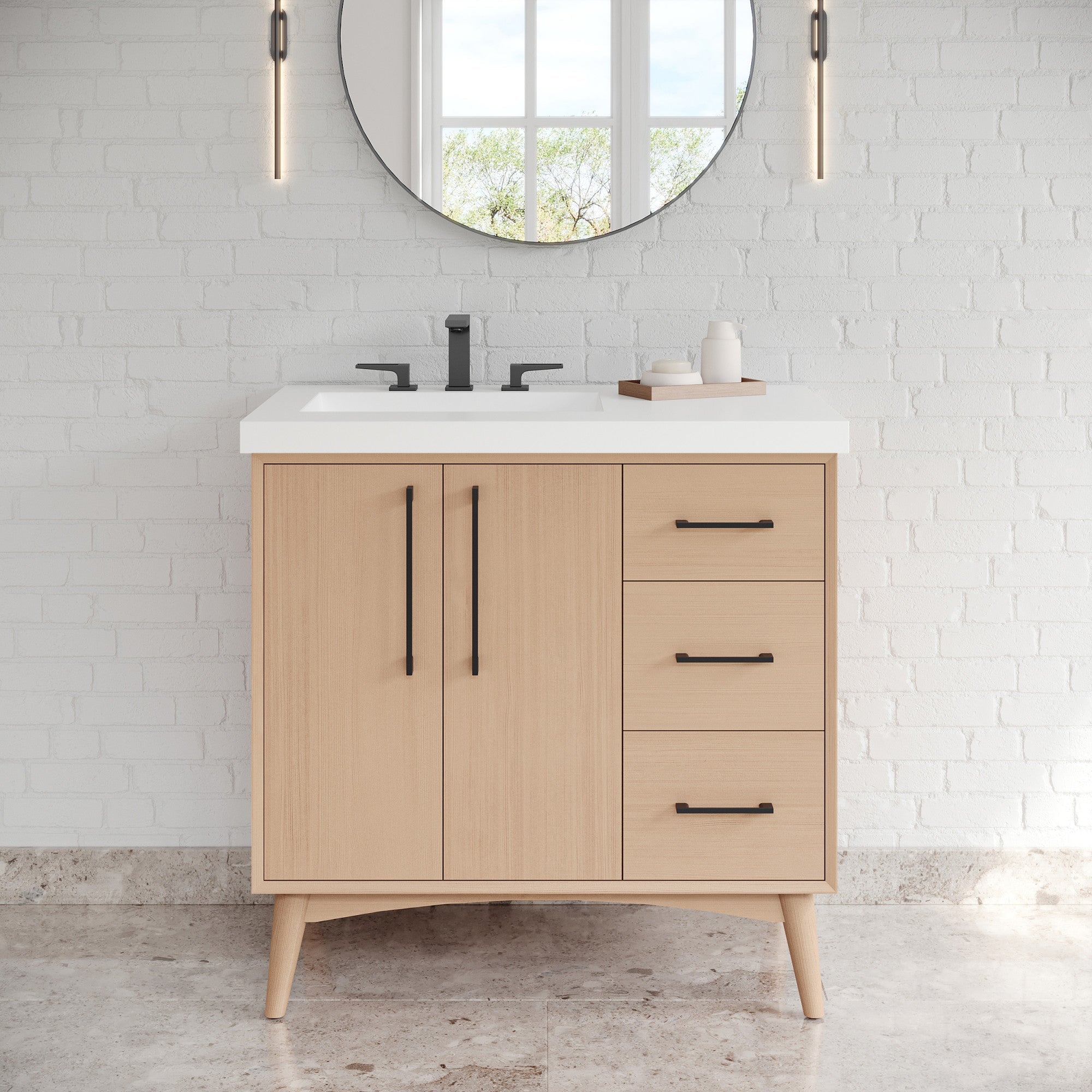 36" Dashwood Vanity – Natural Oak