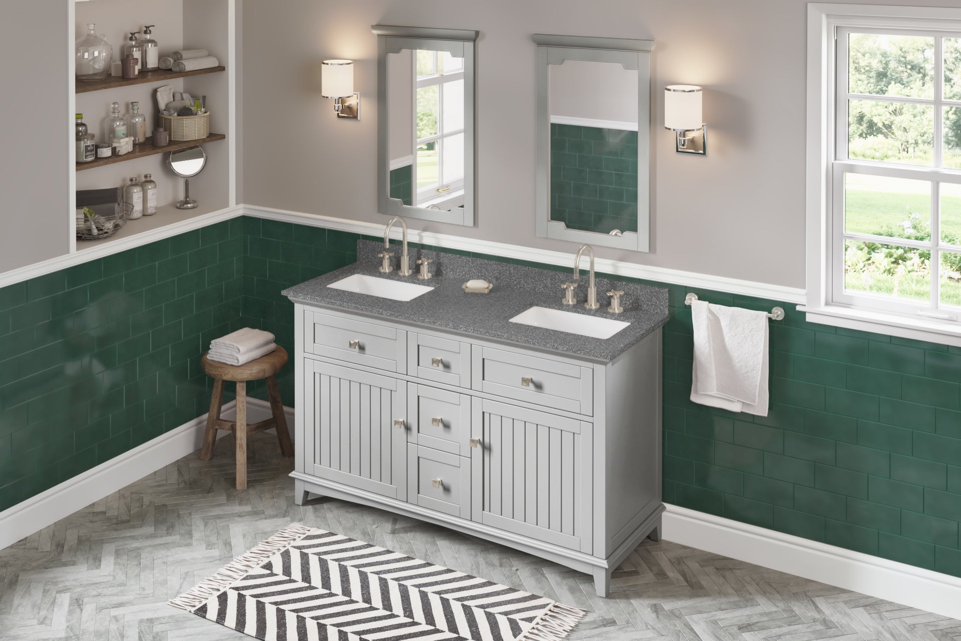 60" Savino Vanity – Double Bowl – Grey