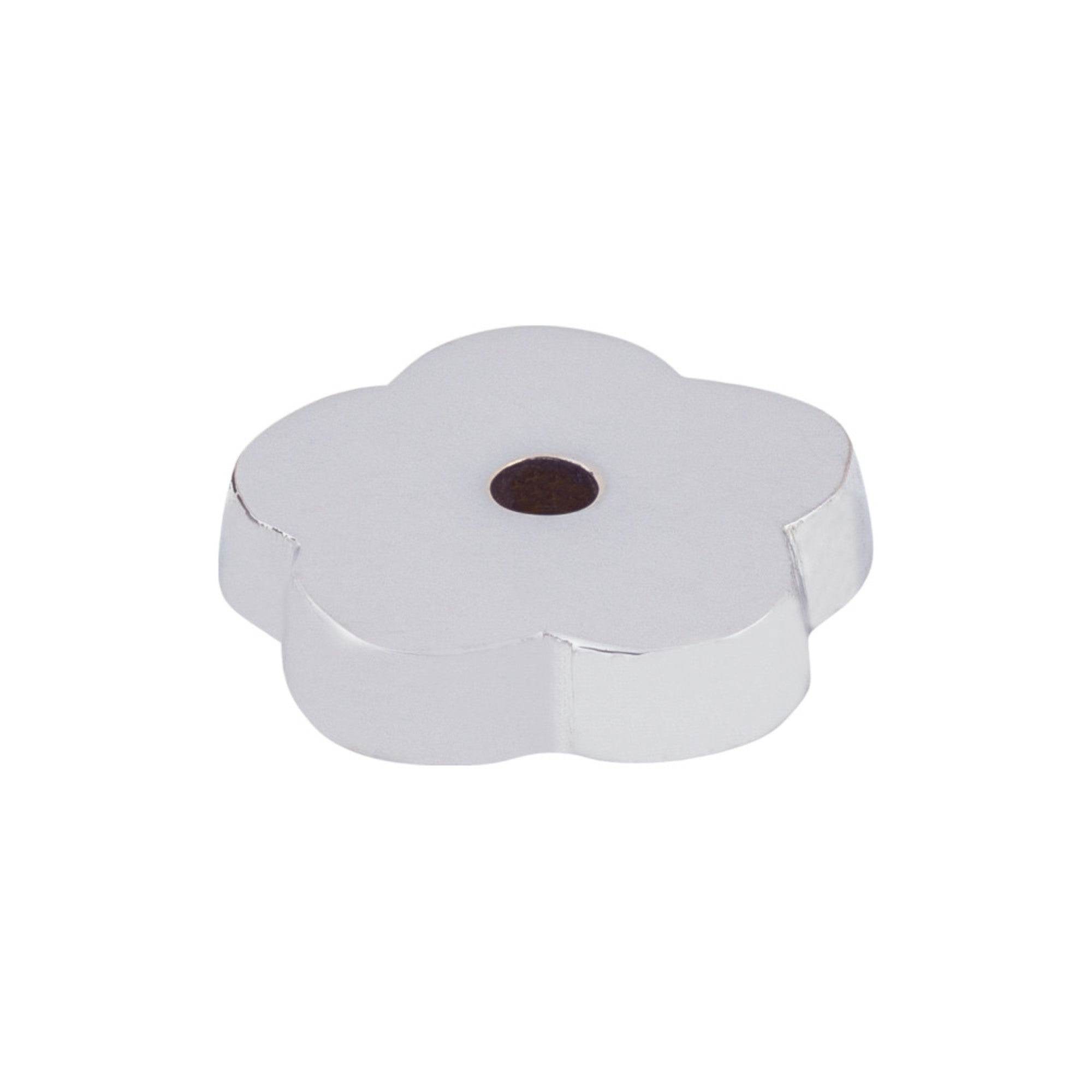 Aspen II Flower Knob Backplate - Polished Chrome