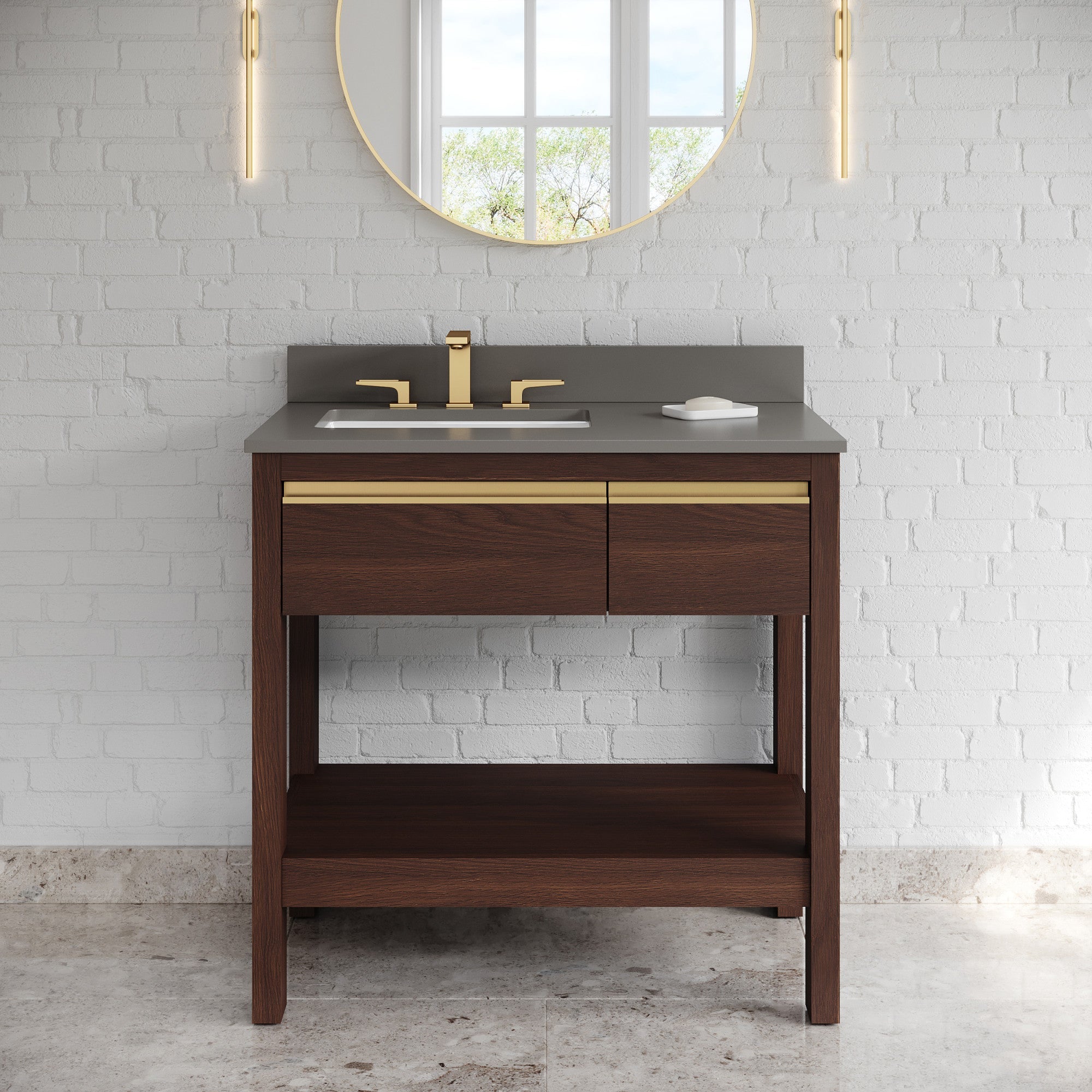 36" Jubilee Vanity – Dark Walnut