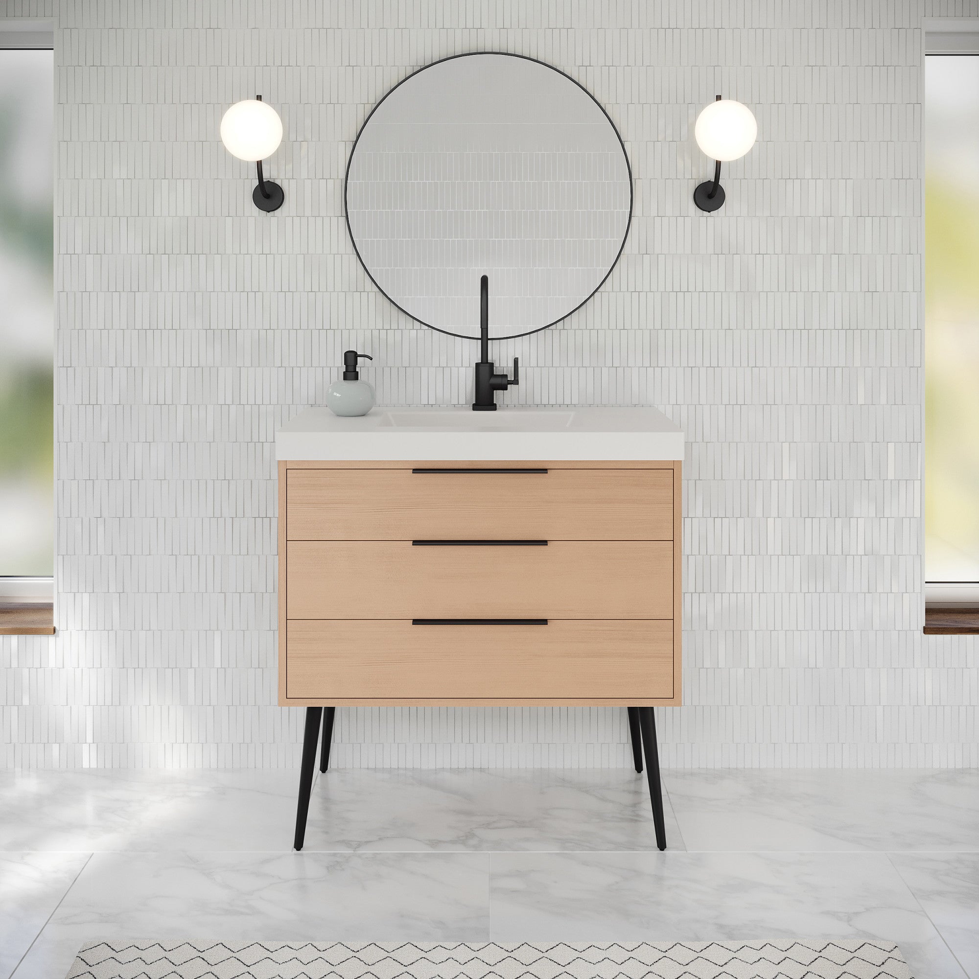 36" Gardner Vanity – Natural Oak