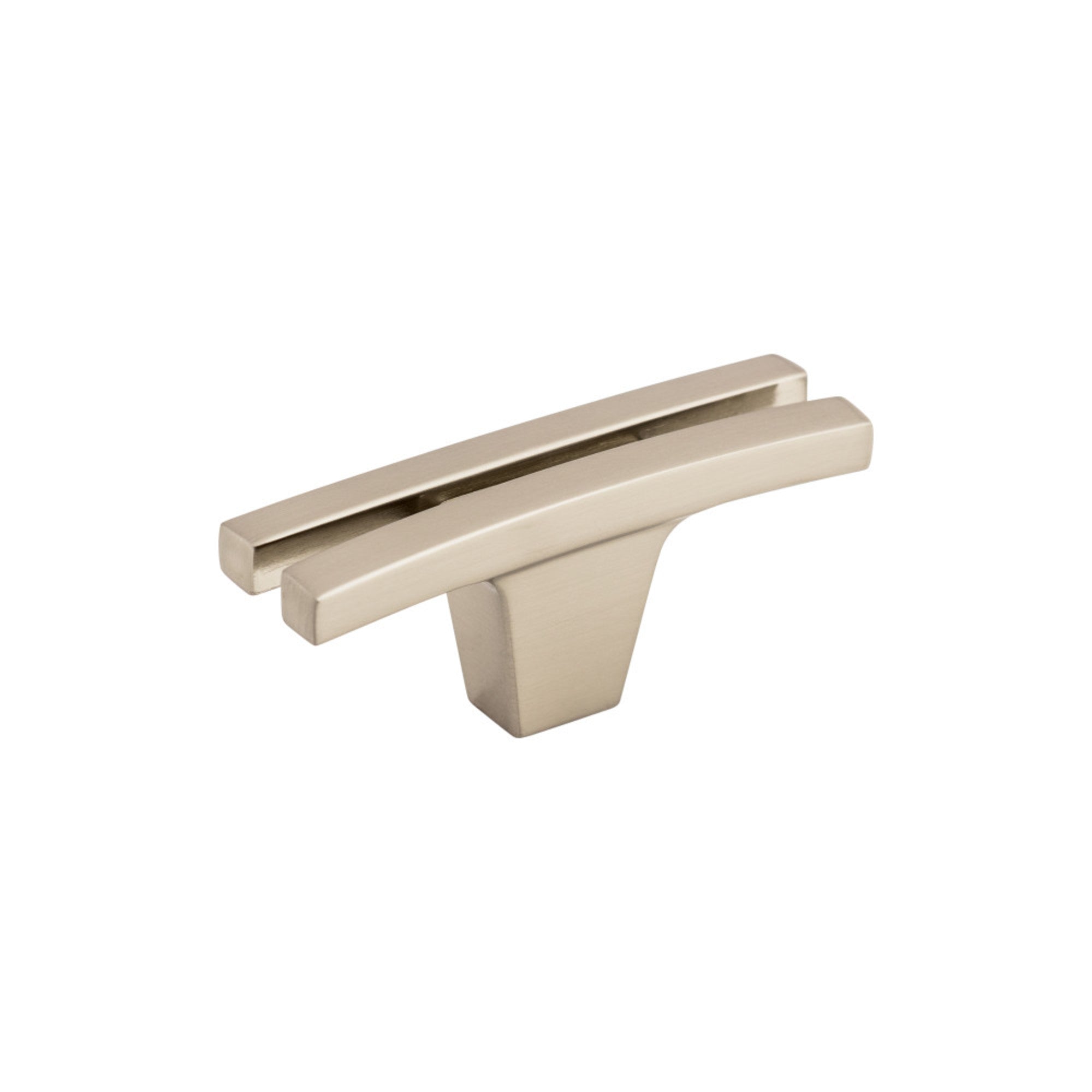 Flared 2 5/8" Length Geometric Knob - Brushed Satin Nickel
