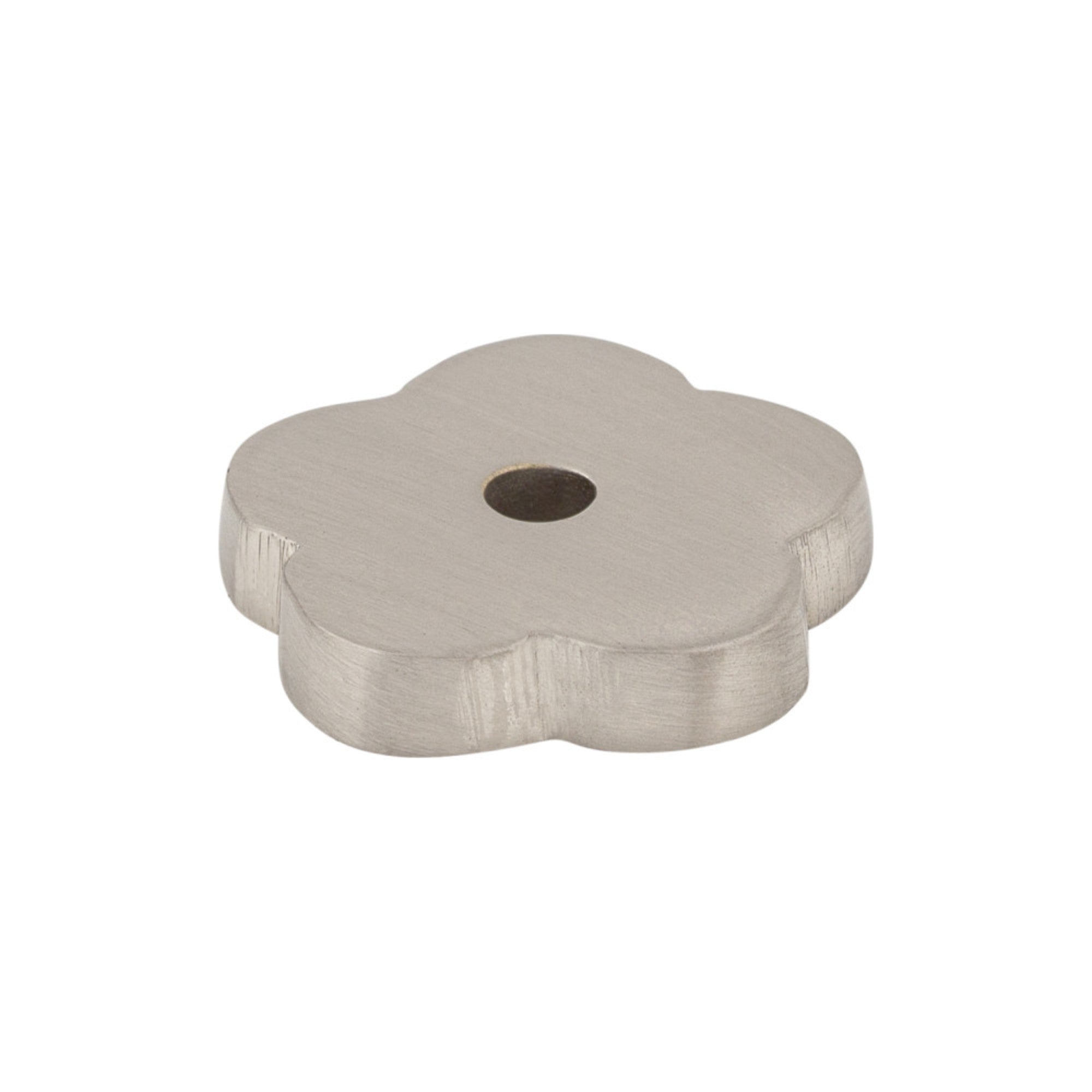Aspen II Flower Knob Backplate - Brushed Satin Nickel