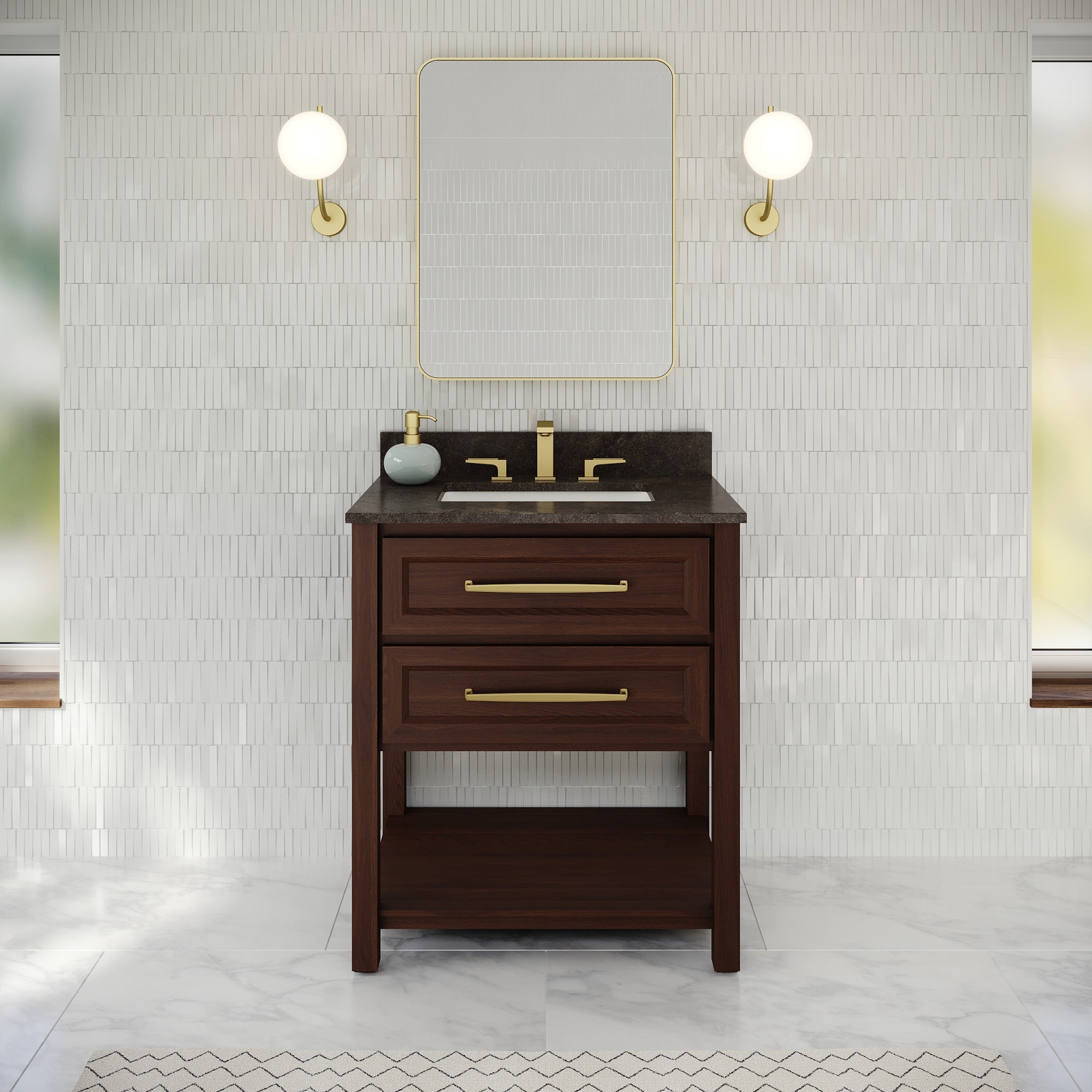 30" Kipling Vanity – Dark Walnut