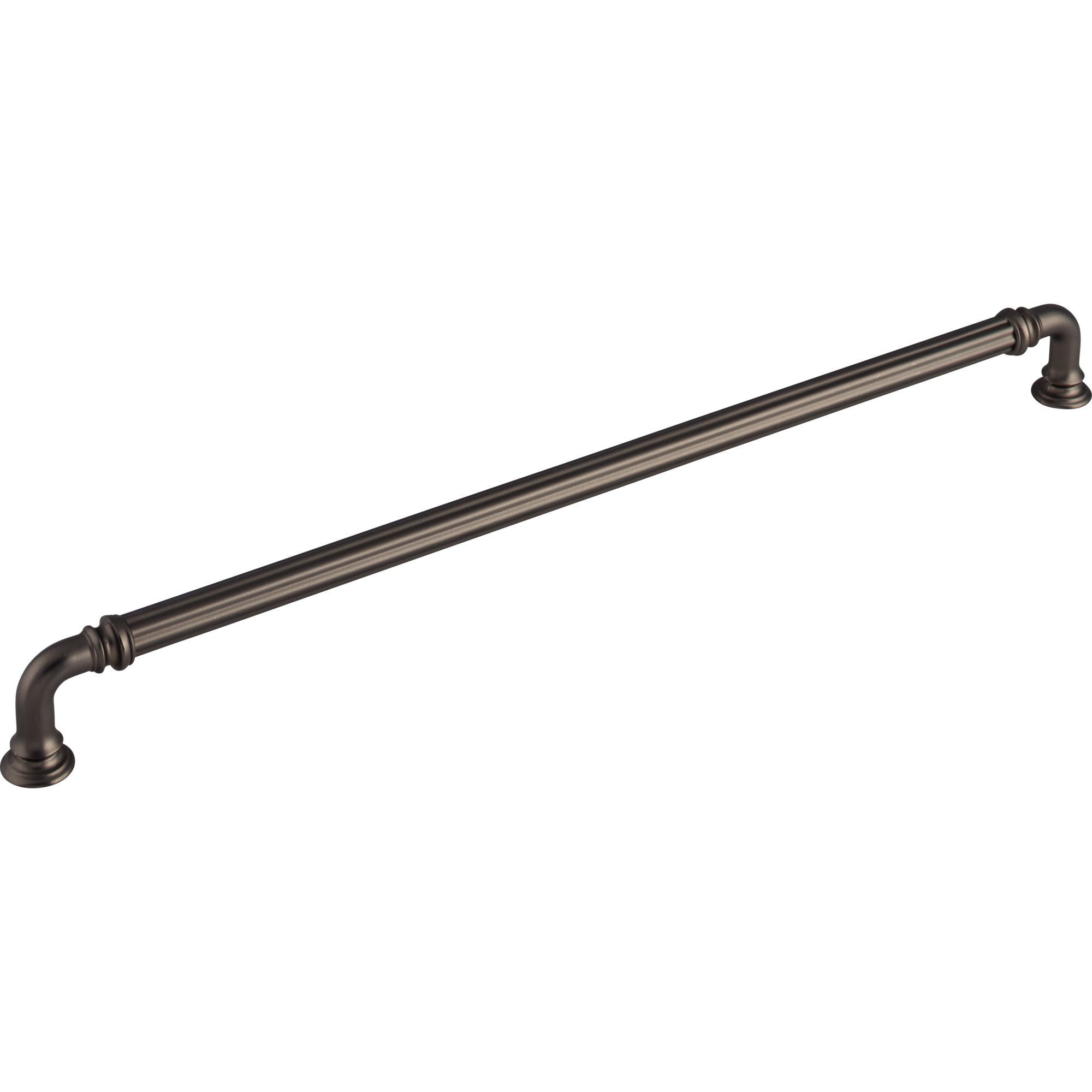 Reeded 12" Center to Center Bar Pull - Ash Gray