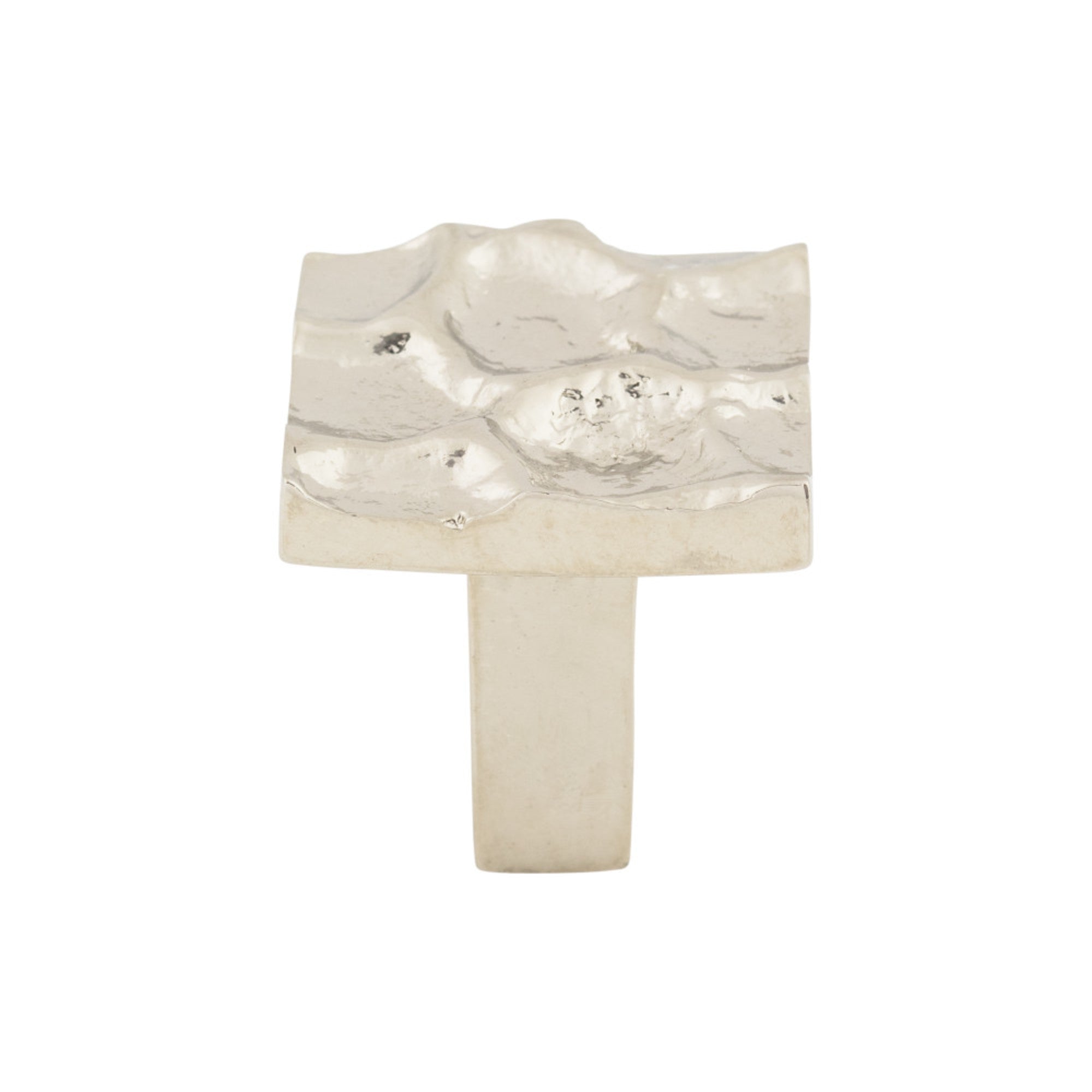 Cobblestone Square Knob - Polished Nickel