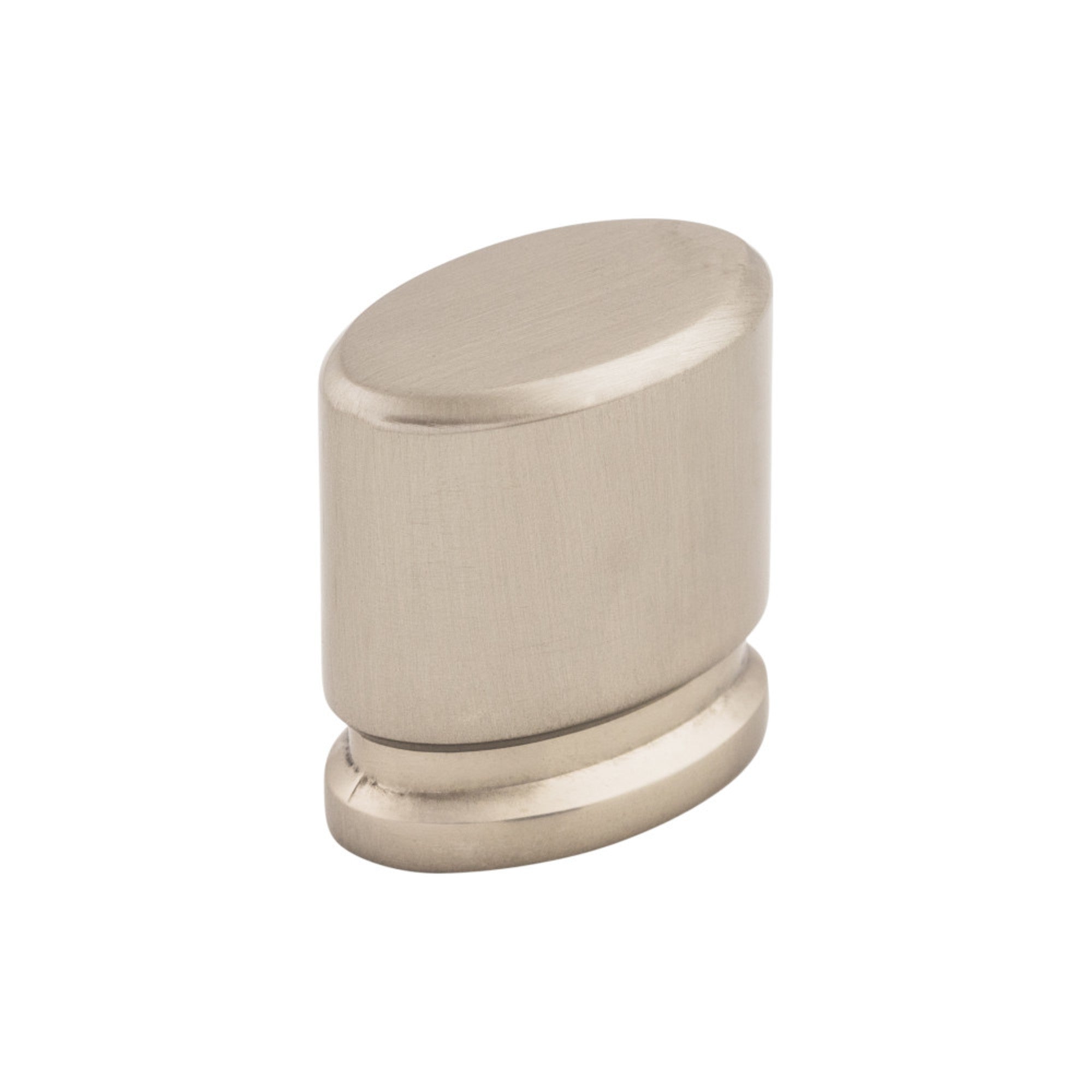Oval 1 1/8" Length Oval Knob - Brushed Satin Nickel