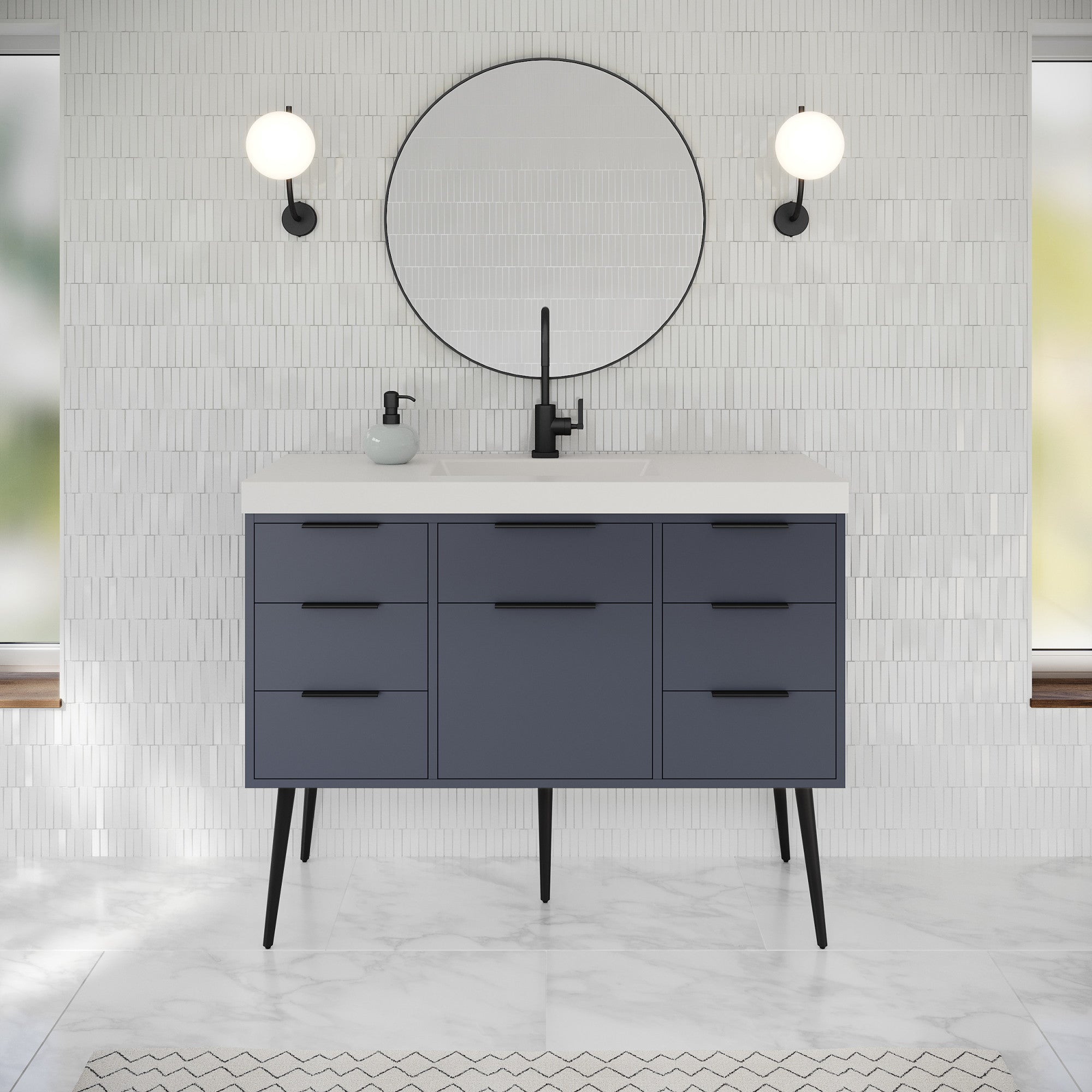 48" Gardner Vanity – Blue Steel
