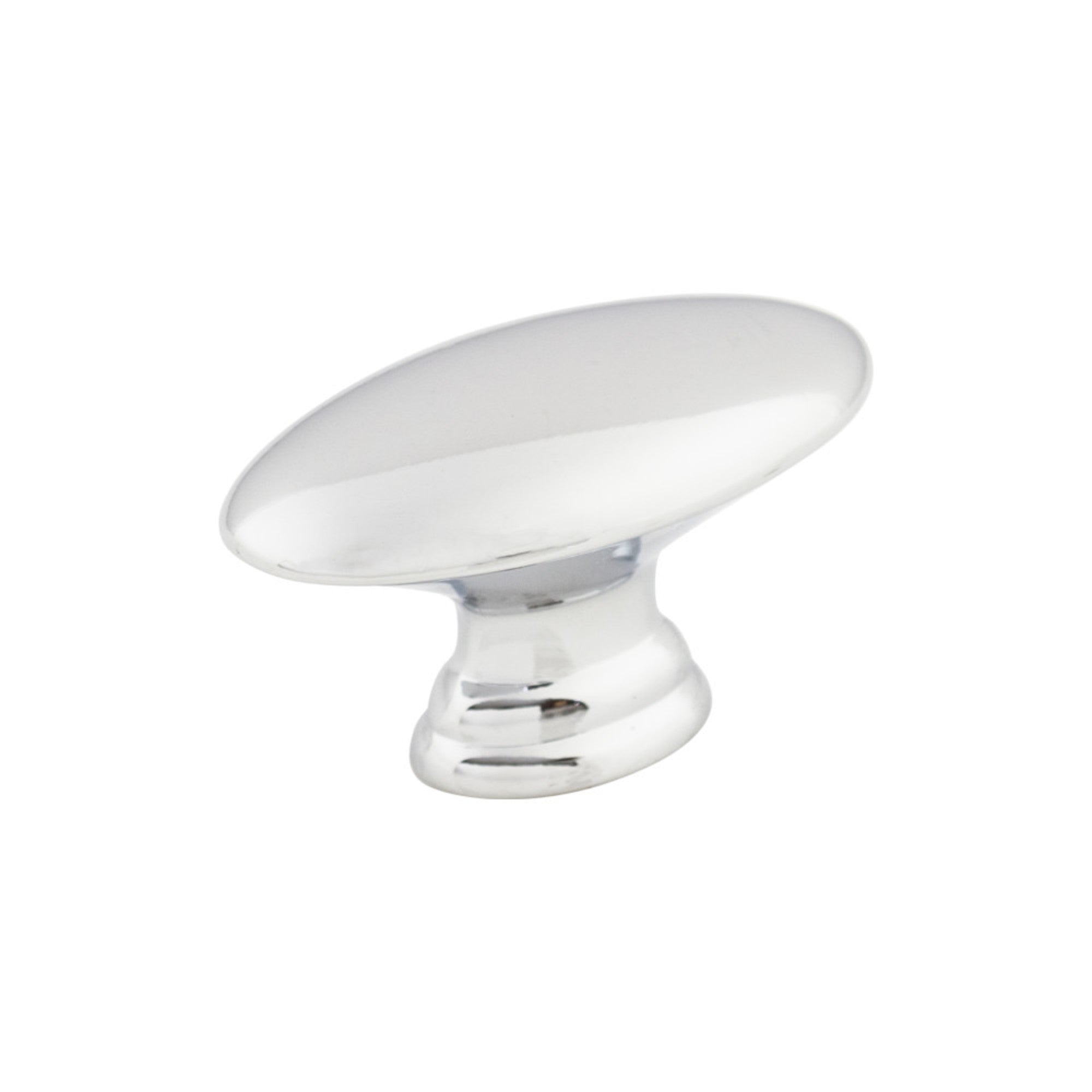 Flat Oval 3/4" Length Oval Knob - Polished Chrome
