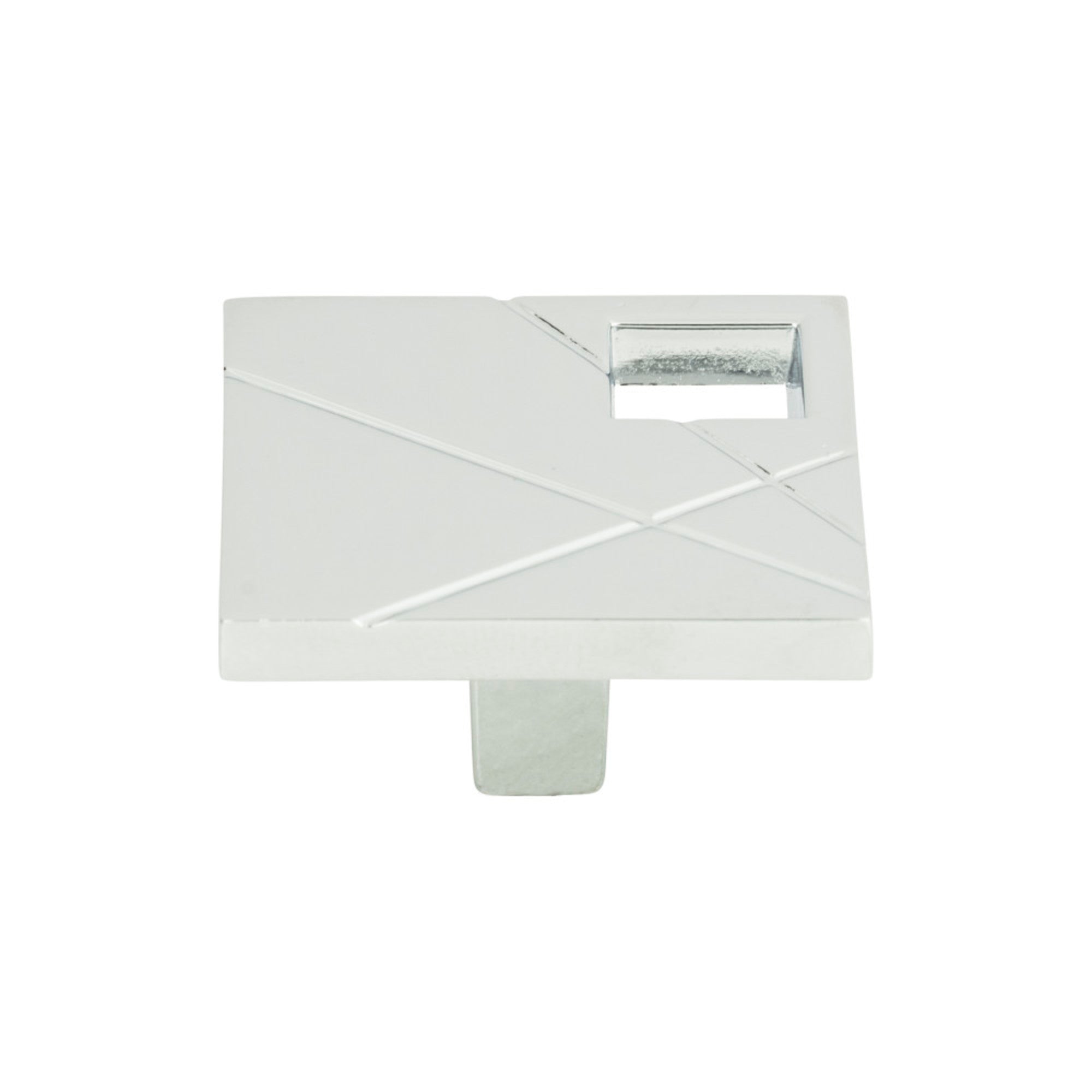 Modernist Right Square Knob - Polished Chrome