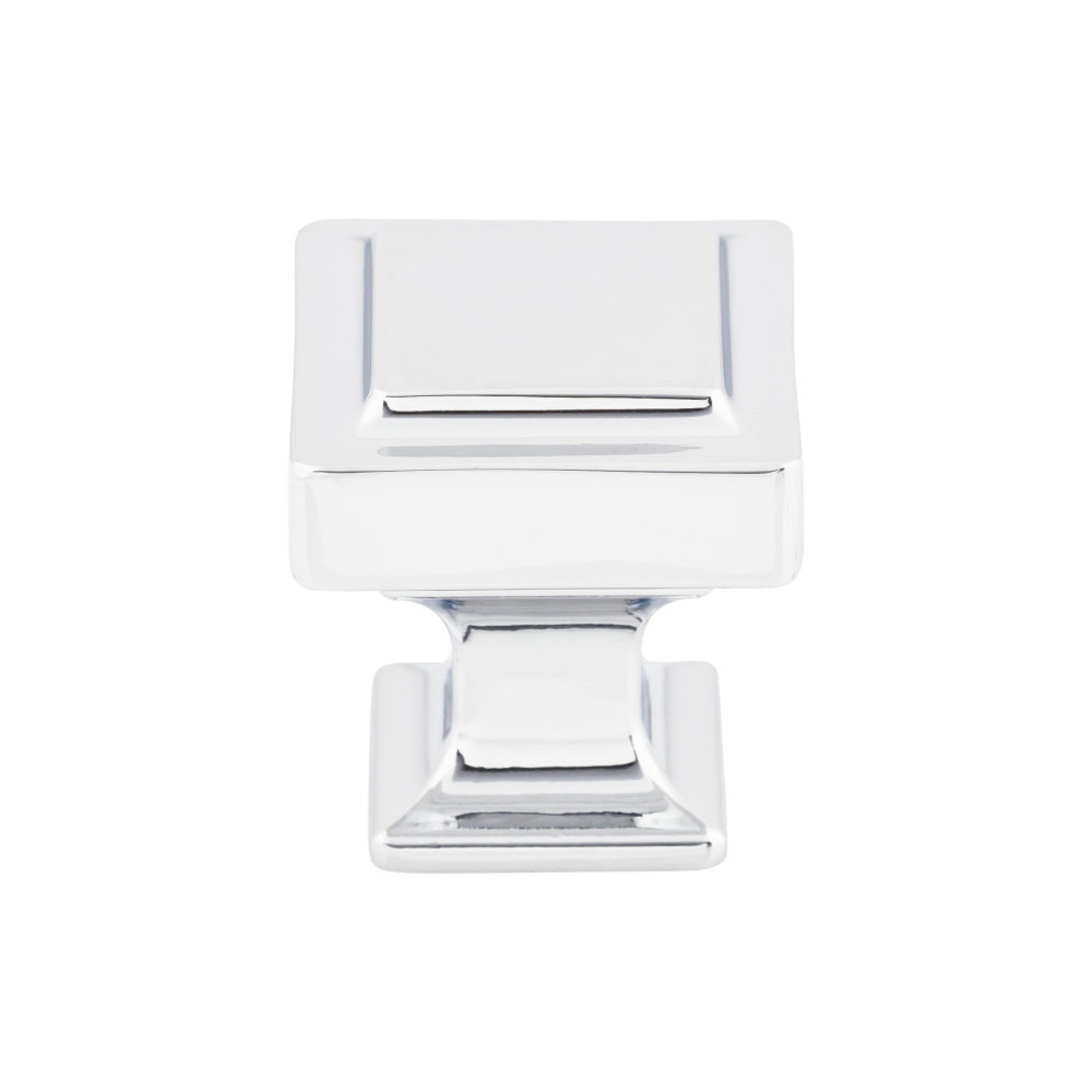 Ascendra 1 1/8" Length Square Knob - Polished Chrome
