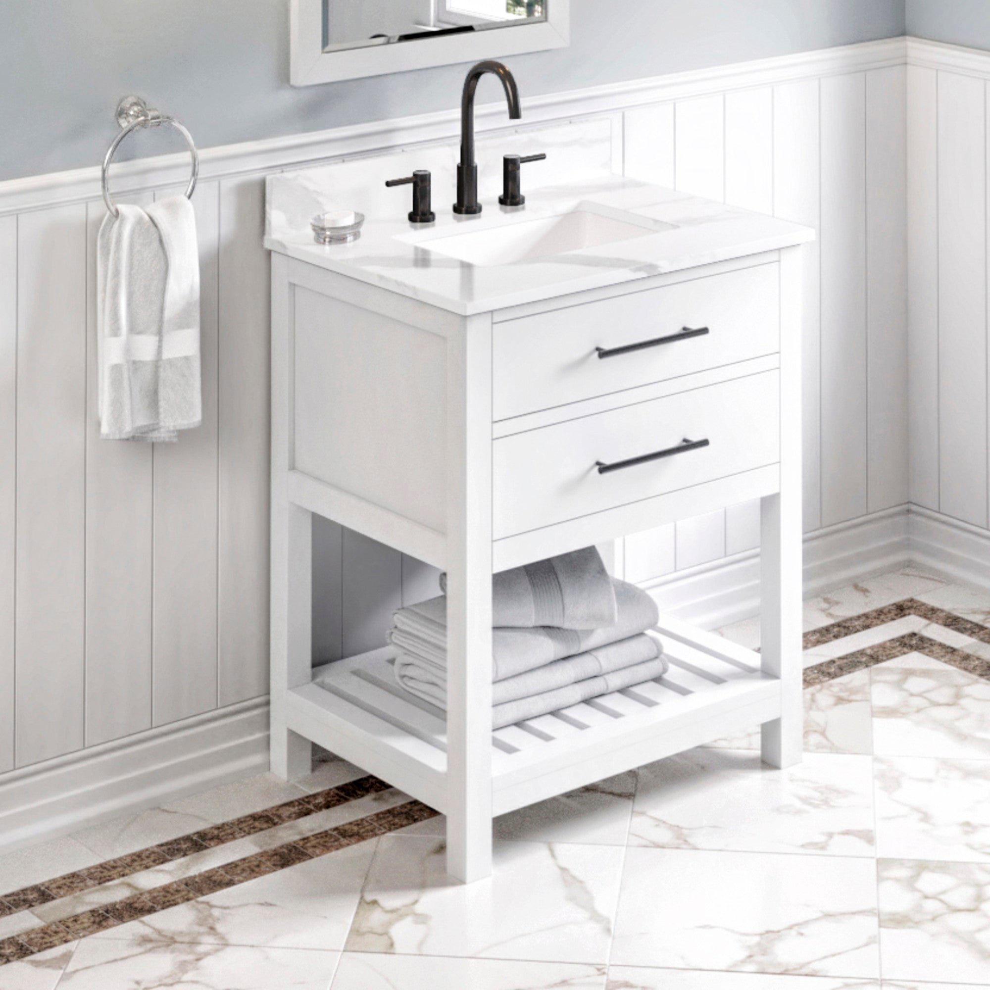 30" Wavecrest Vanity – White