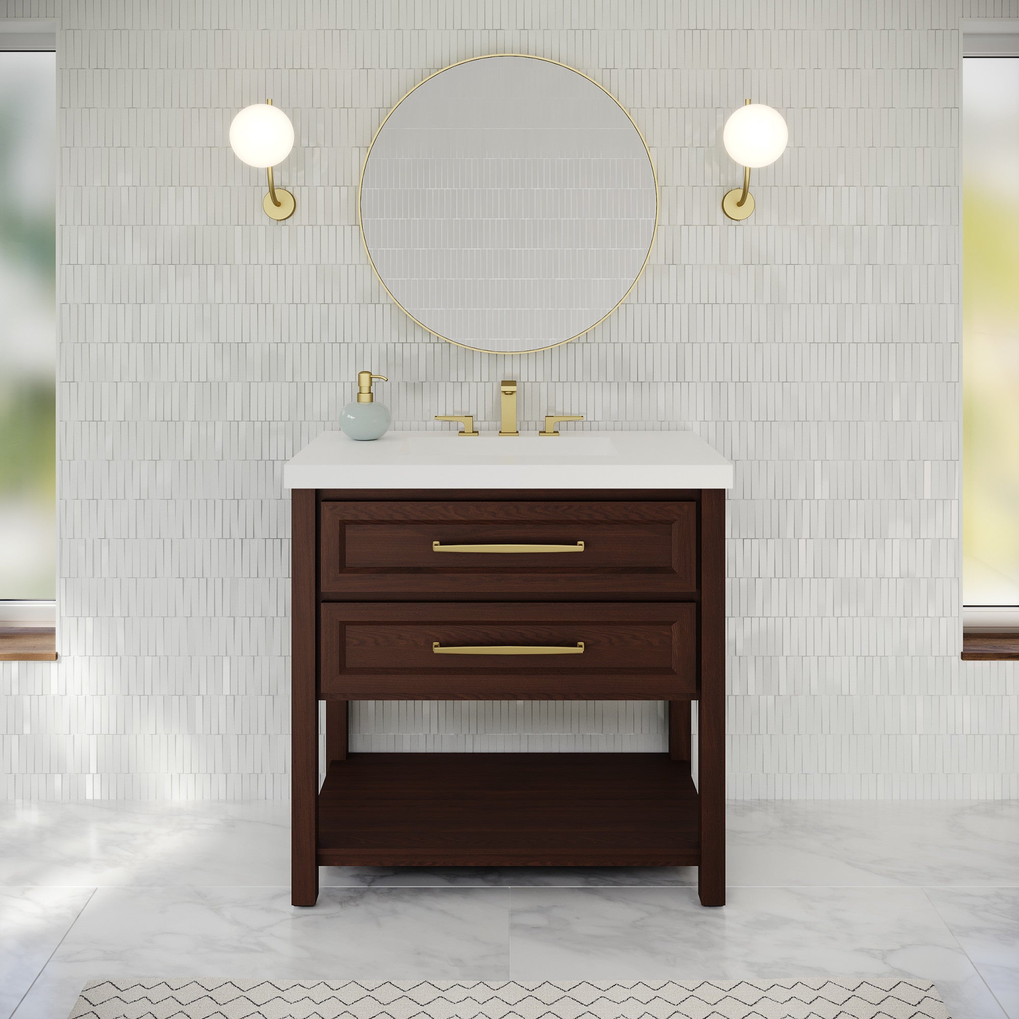 36" Kipling Vanity – Dark Walnut