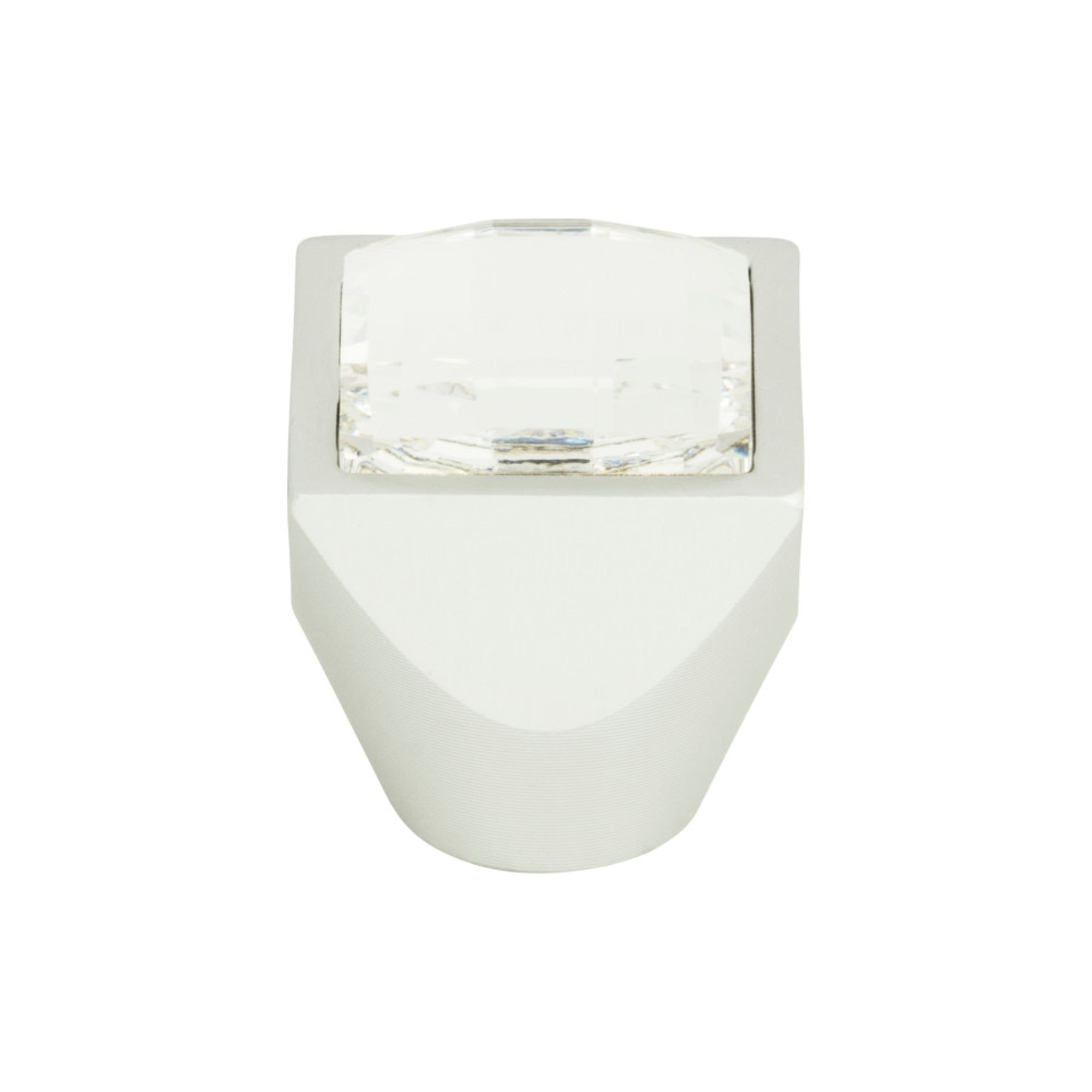 Crystal Square Knob - Matte Chrome