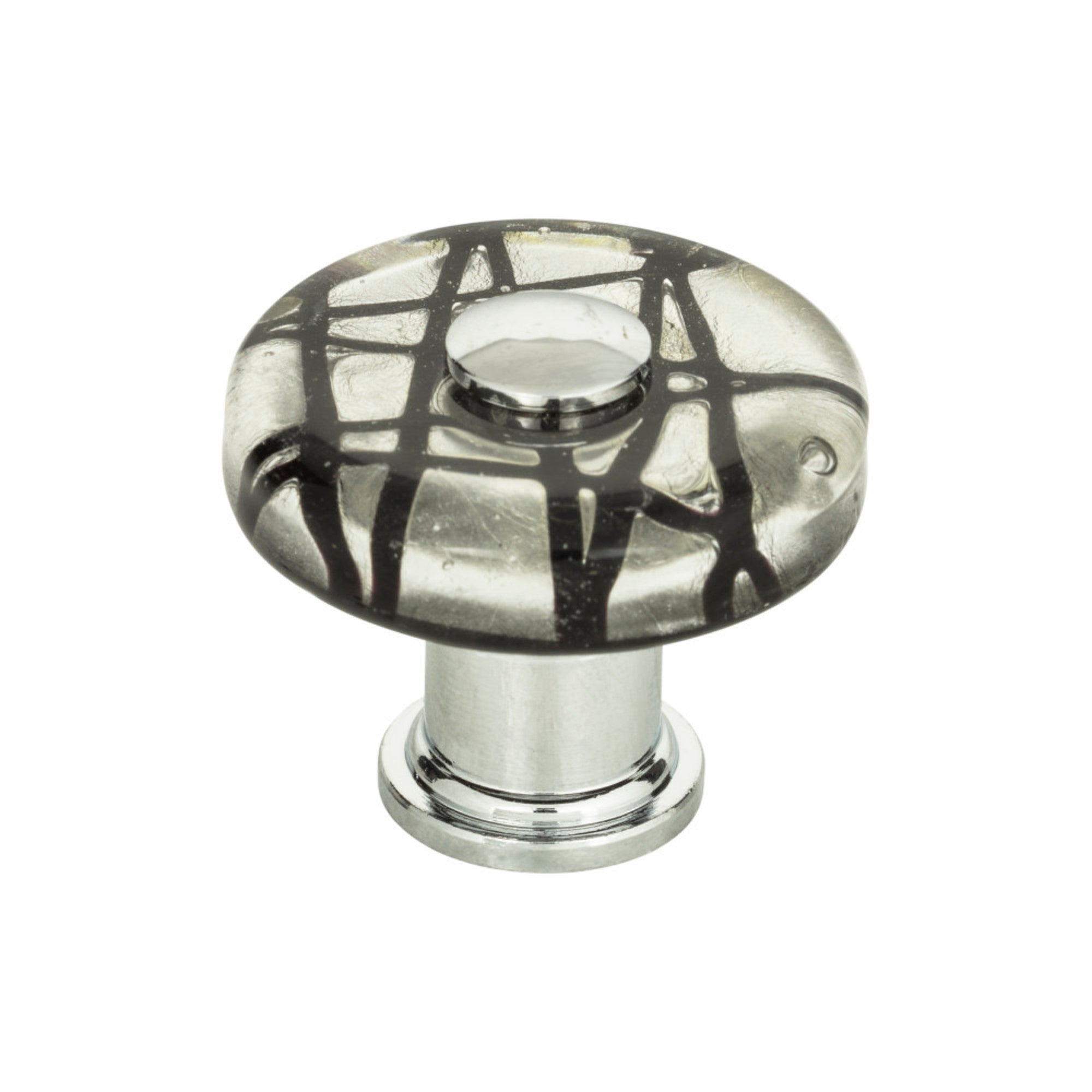 Eclipse Glass Round Knob - Polished Chrome