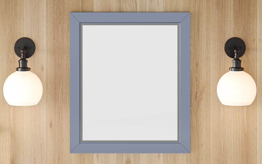 25 W x 1" D x 28" H Blue Steel Cade mirror